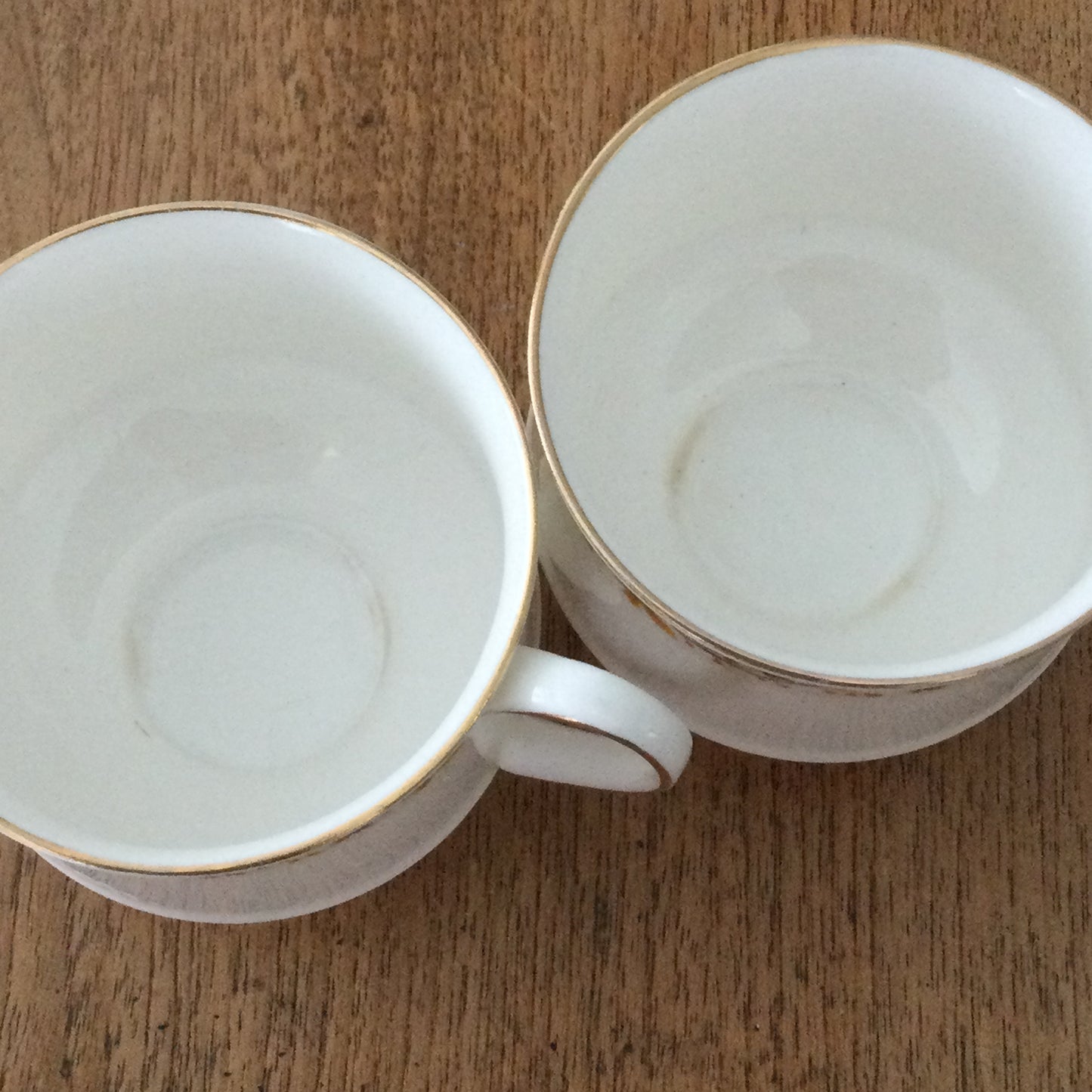 Royal Kent Golden Glory set of 6 trios. Cups, saucers, and side plates. Autumn leaf design. Mid century.