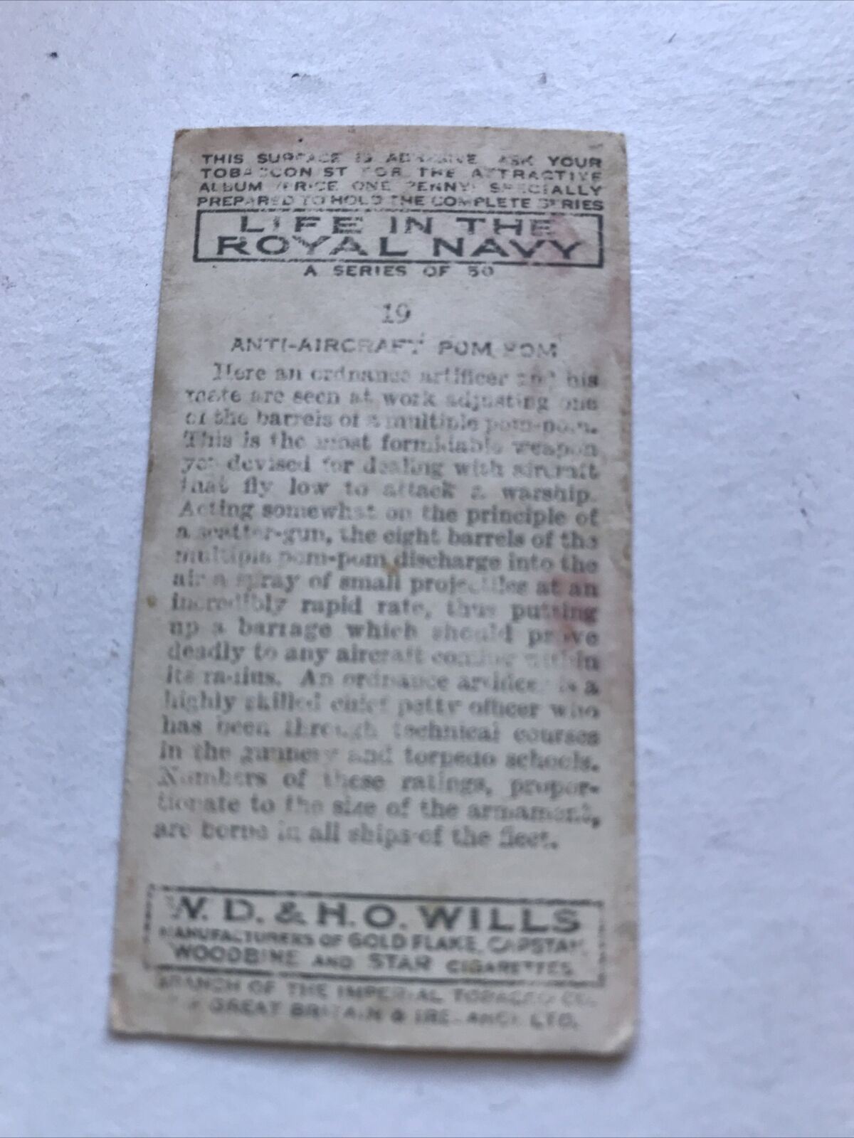 Wills Cigarette Cards LIFE IN THE ROYAL NAVY sold individually, take your pick