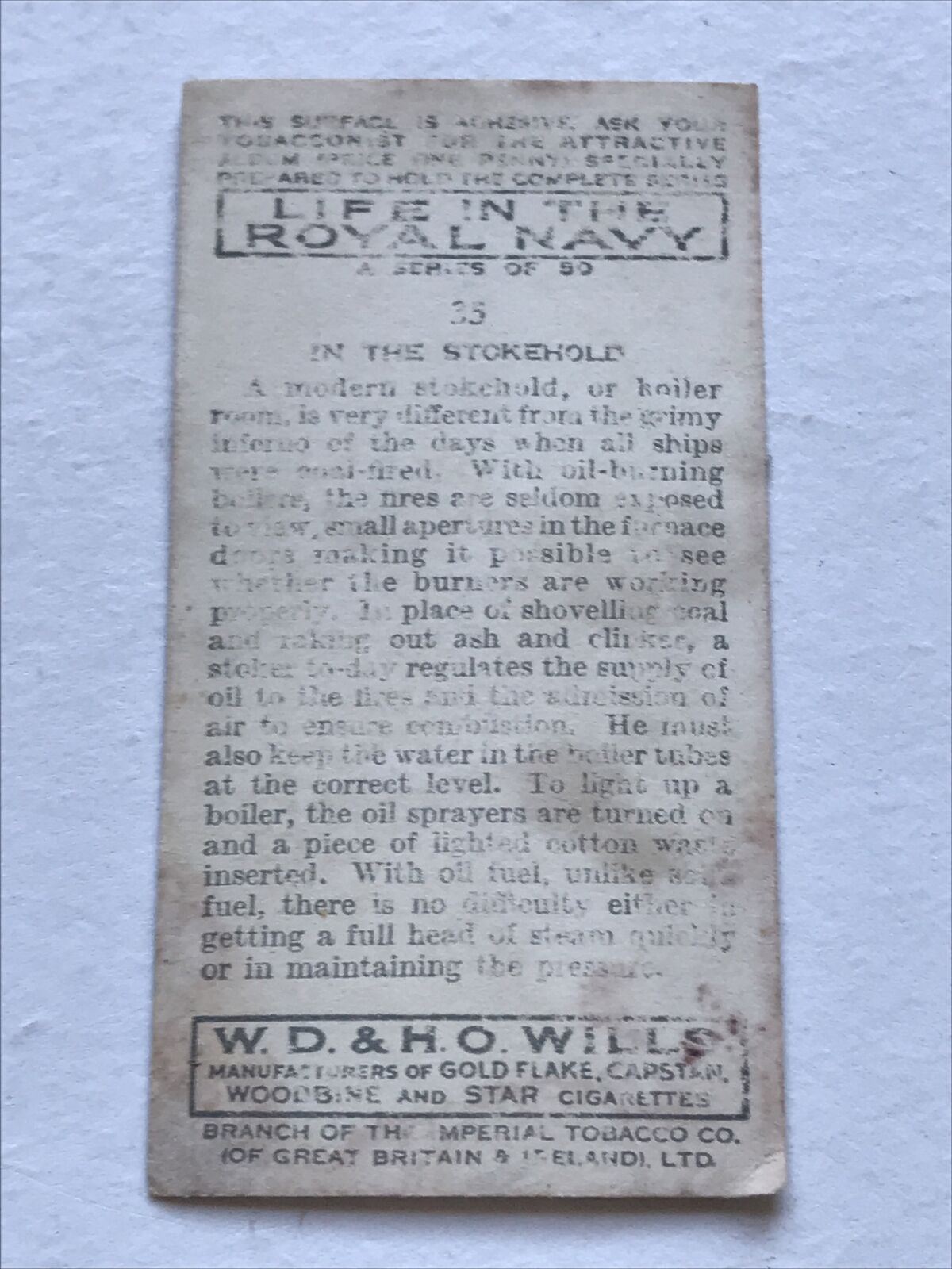 Wills Cigarette Cards LIFE IN THE ROYAL NAVY sold individually, take your pick