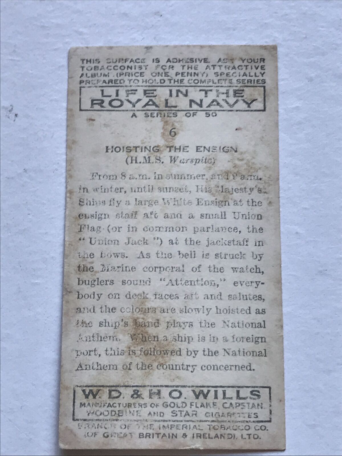 Wills Cigarette Cards LIFE IN THE ROYAL NAVY sold individually, take your pick