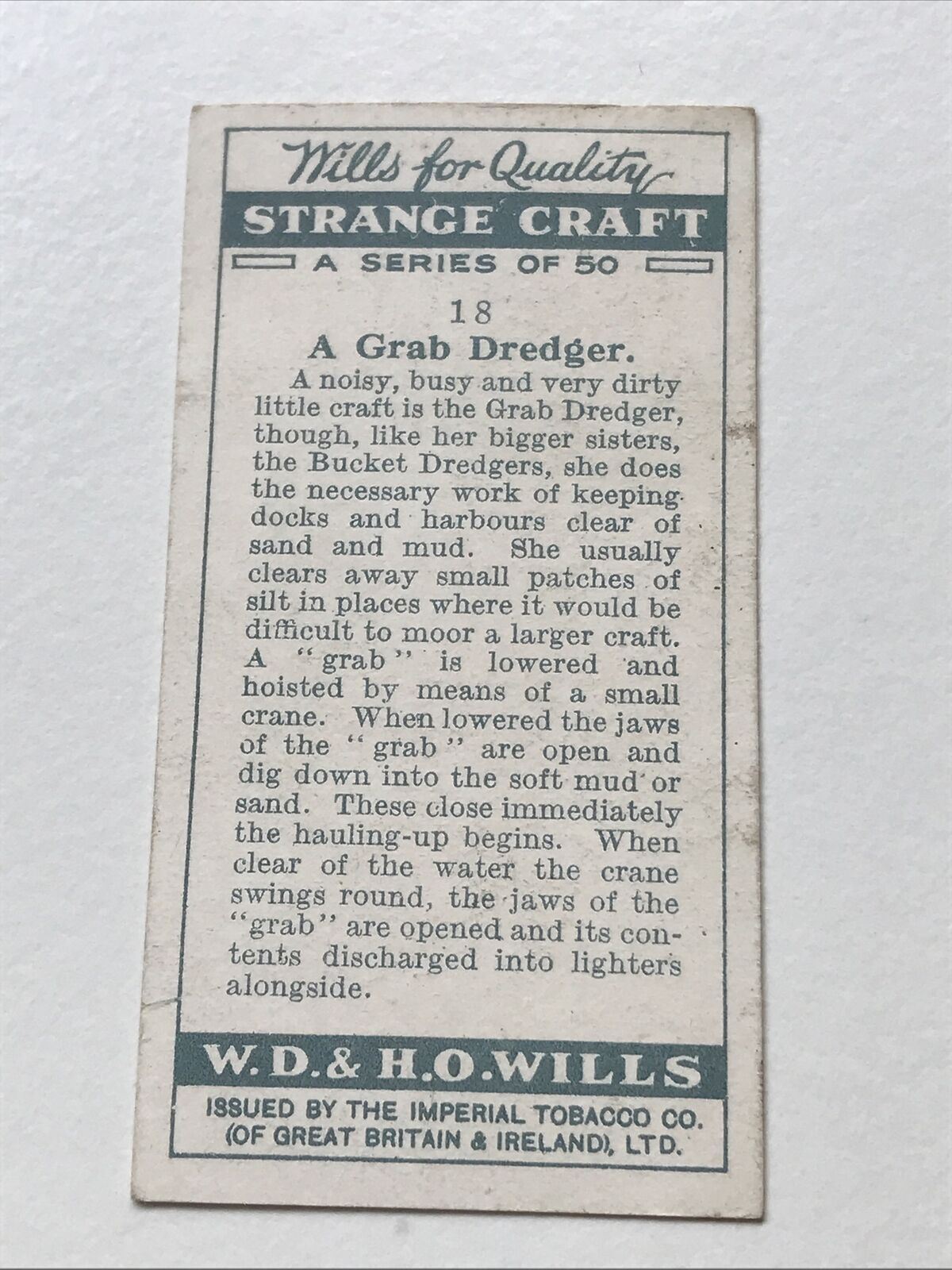 Wills Cigarette Cards - STRANGE CRAFT - 1931 - Sold Individually - Pick from the drop-down menu