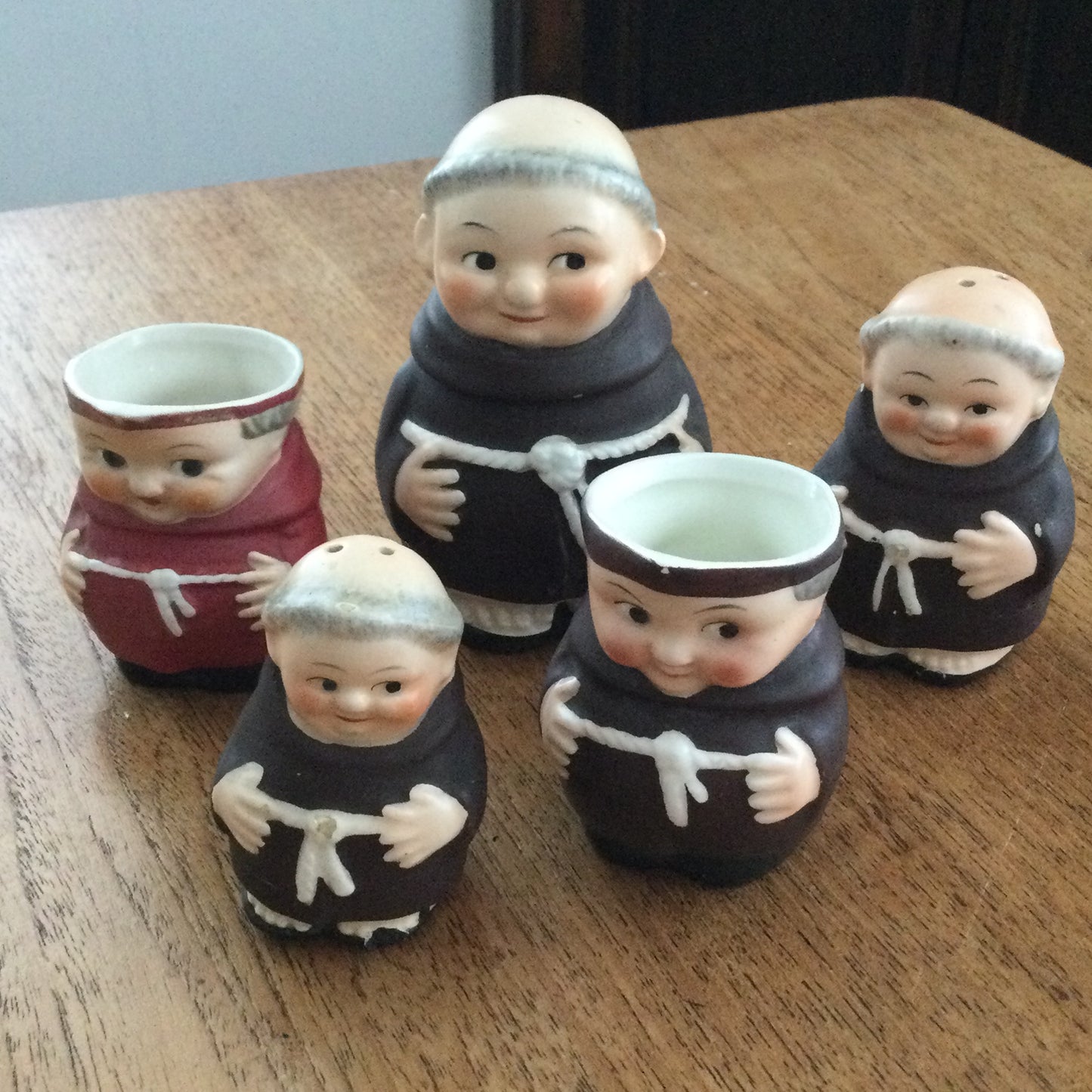 Small brown vintage cream jug creamer 1950s Goebel Hummel Monk / Friar