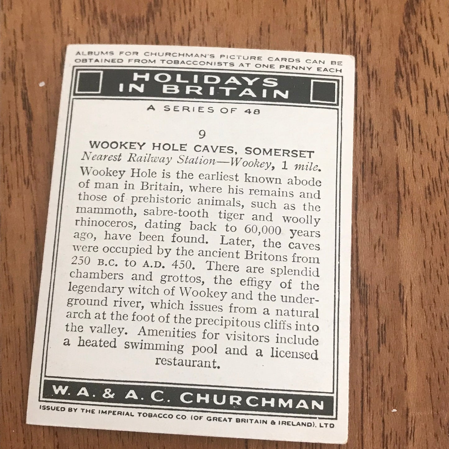 'Holidays In Britain' Churchman's Cigarette Cards 1938 SOLD INDIVIDUALLY - TAKE YOUR PICK!