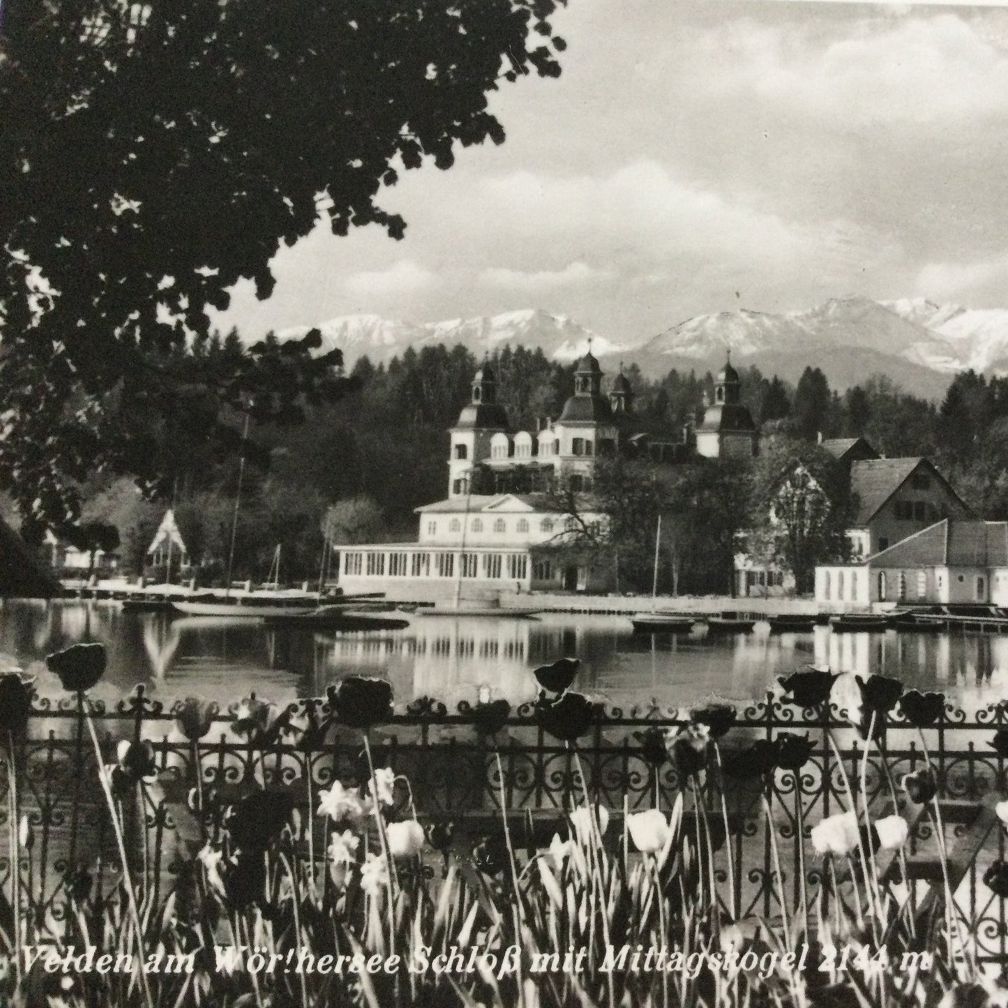 Vintage 1930s postcard Schloss hotel Velden am Worthersee AUSTRIA b&w photo unposted