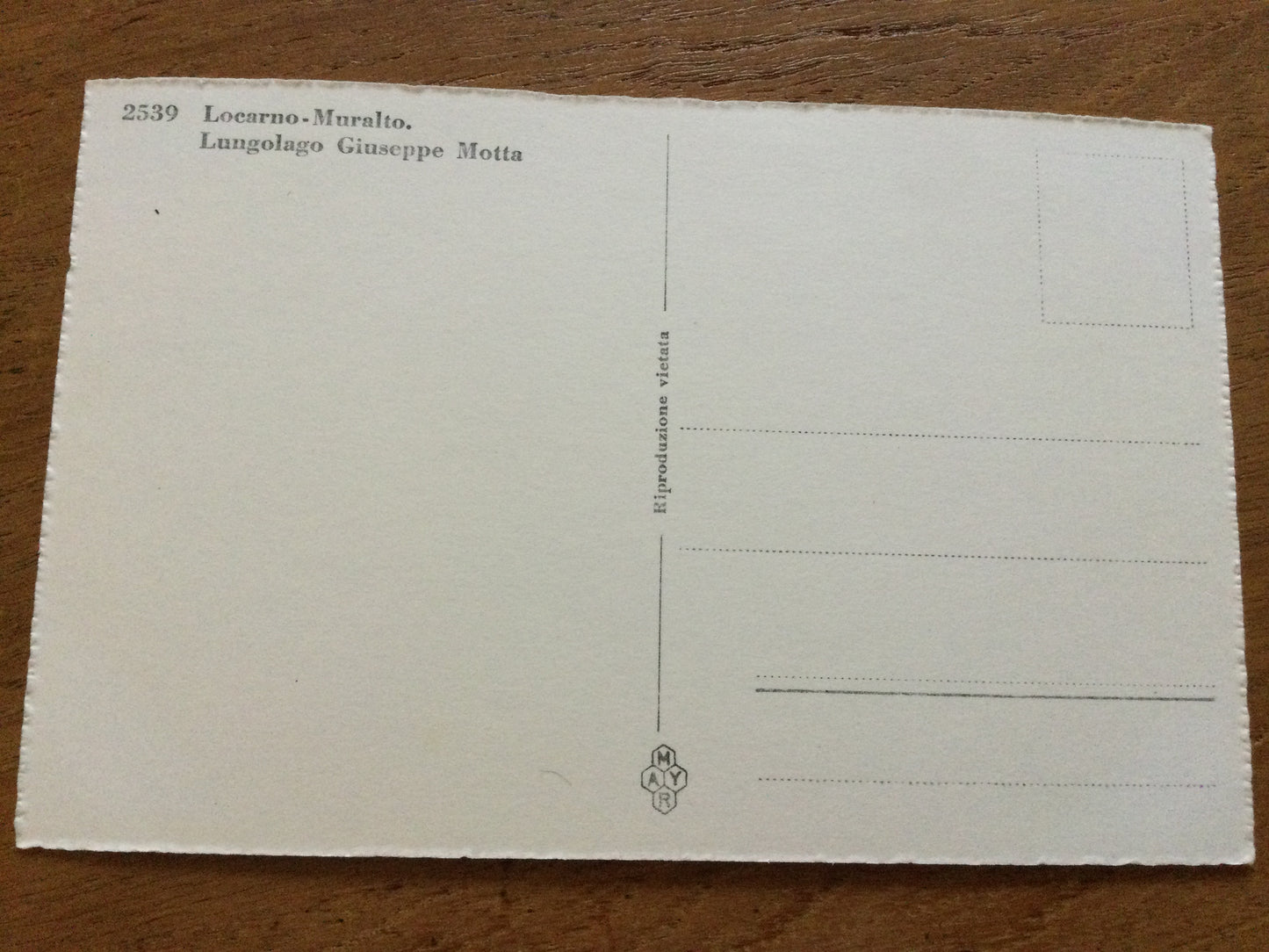 Vintage 1930s Postcard - Locarno Muralto Lungolago Guiseppe Motta - Switzerland - Black And White