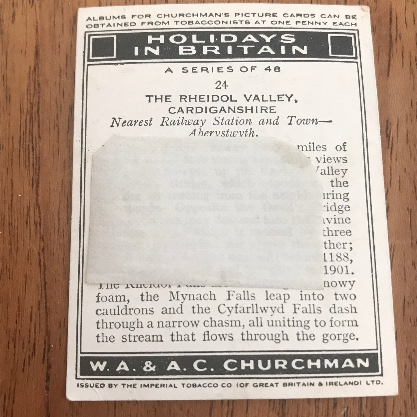 'Holidays In Britain' Churchman's Cigarette Cards 1938 SOLD INDIVIDUALLY - TAKE YOUR PICK!