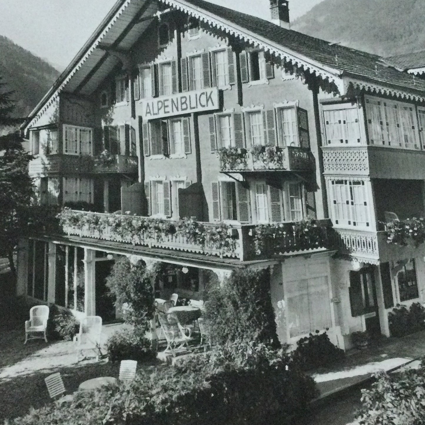 Vintage 1920s Postcard - Hotel Alpenblick Wilderswil Bei Interlaken SWITZERLAND - Black And White