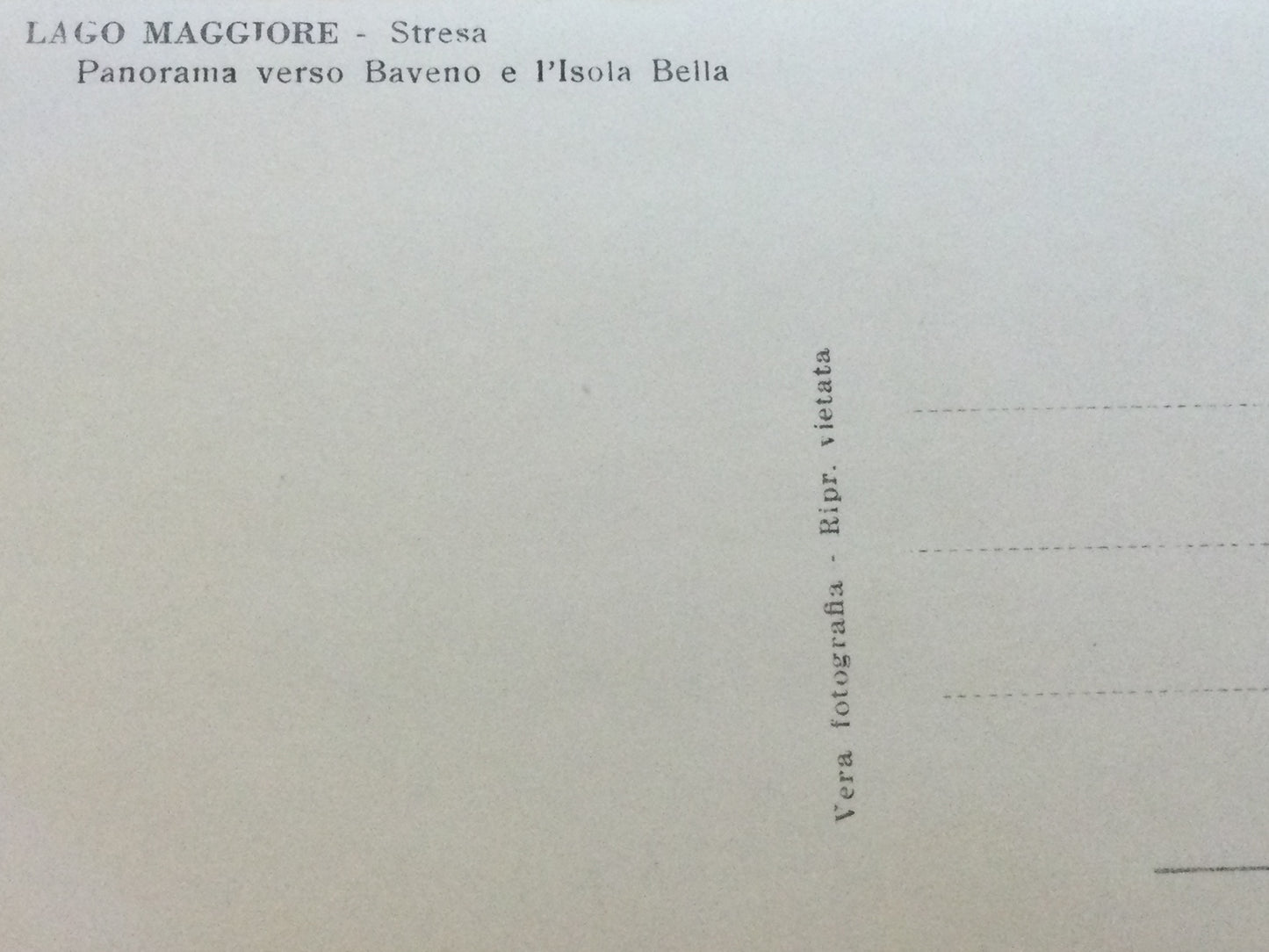 Vintage 1930s postcard - b&w - Lake Maggiore Stresa ITALY - View of Baveno and L'Isola Bella