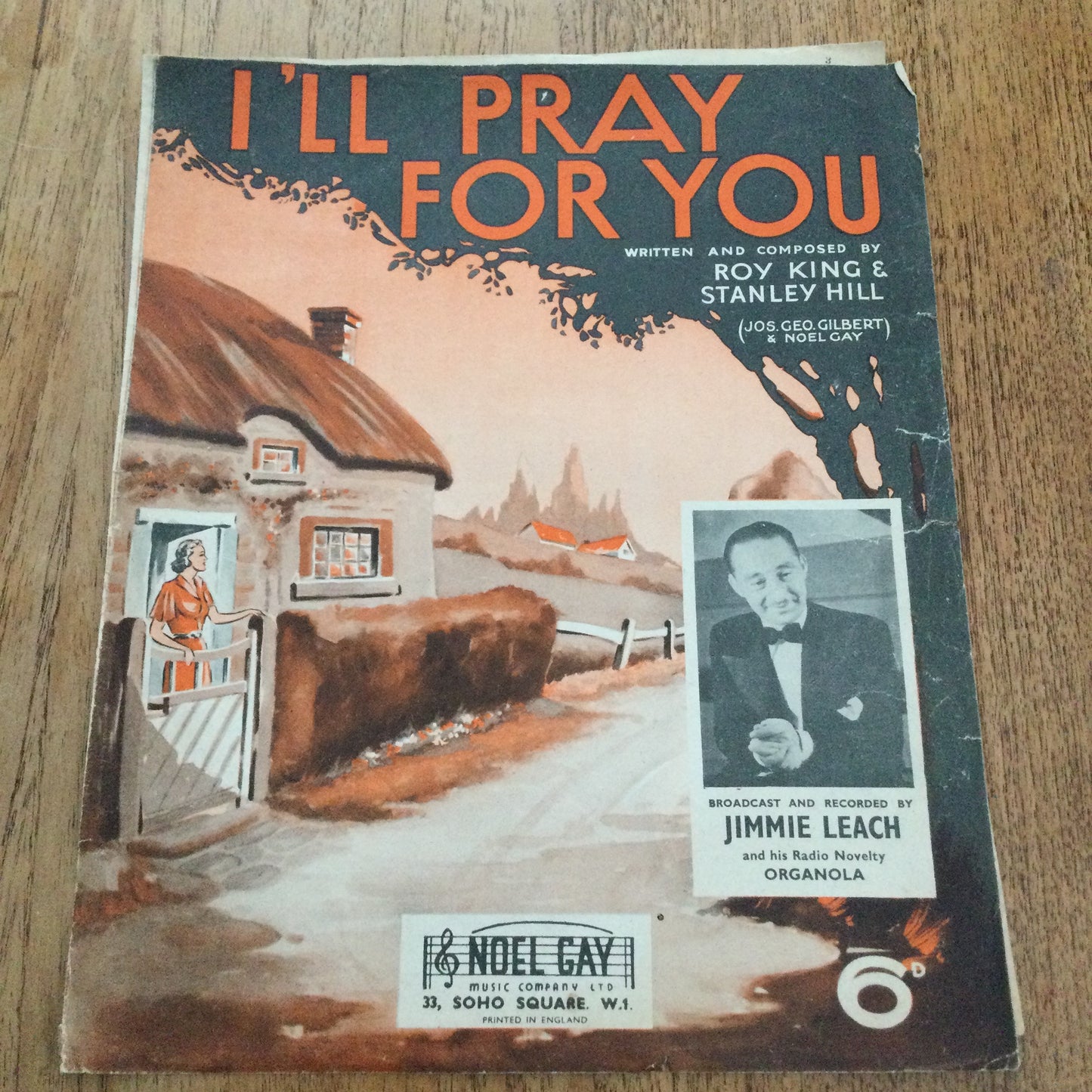 Vintage Sheet Music 'I'll Pray For You' 1930s 1939 WWII Song Jimmy Leach Roy King Stanley Hill