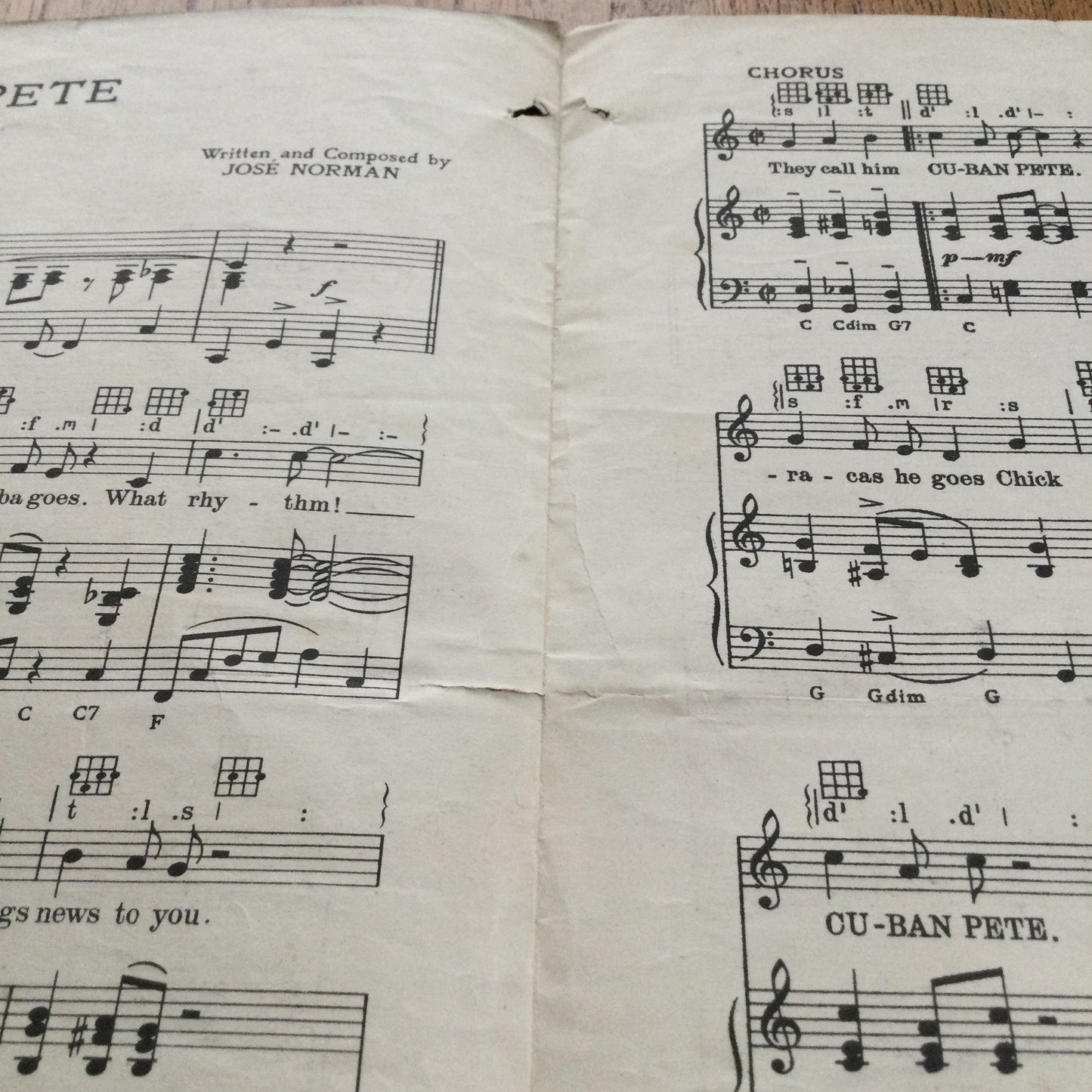 Vintage 1930s 1936 Sheet Music - Cuban Pete - Rumba Fox-Trot - Jose Norman Rimac & His Rumberland Muchachos