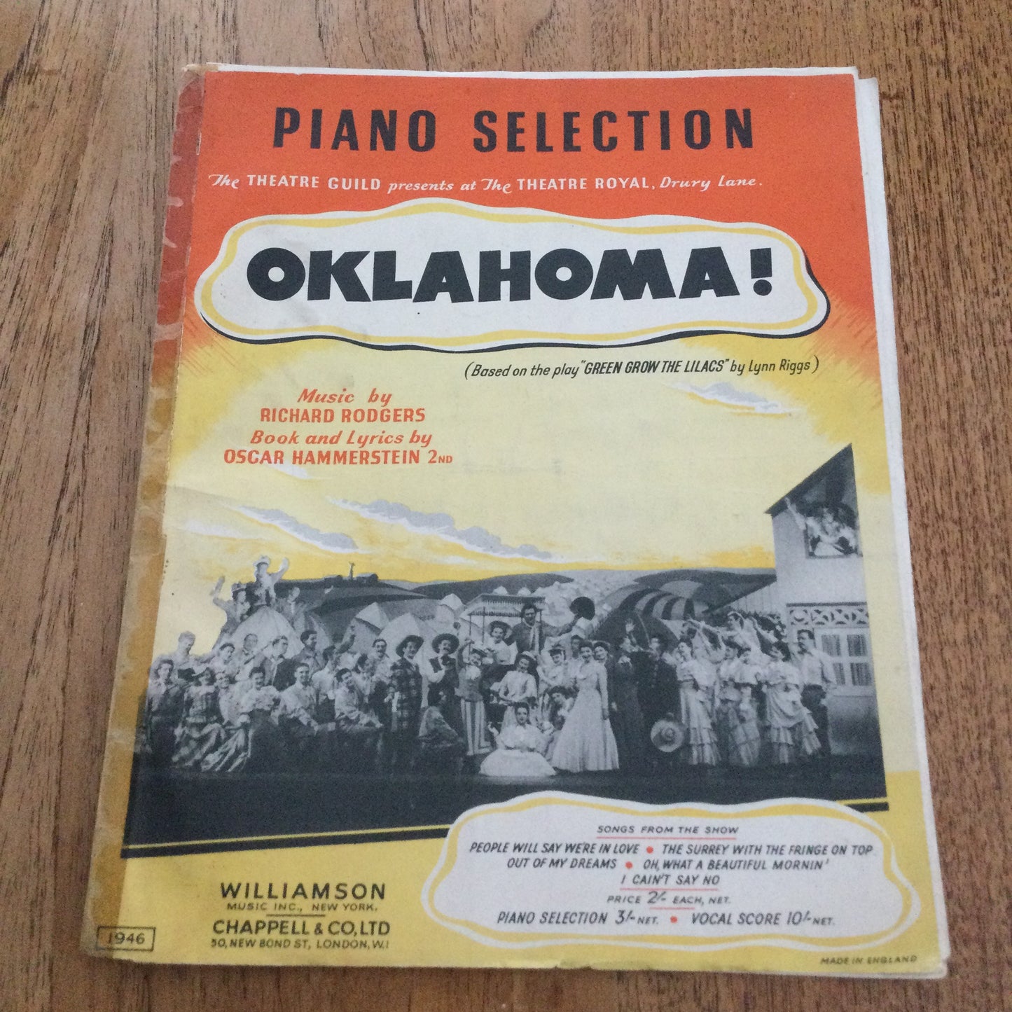 Vintage Sheet Music Piano Selection 'Oklahoma!' Rodgers and Hammerstein 1947 Williamson Music Inc Movie Memorabilia