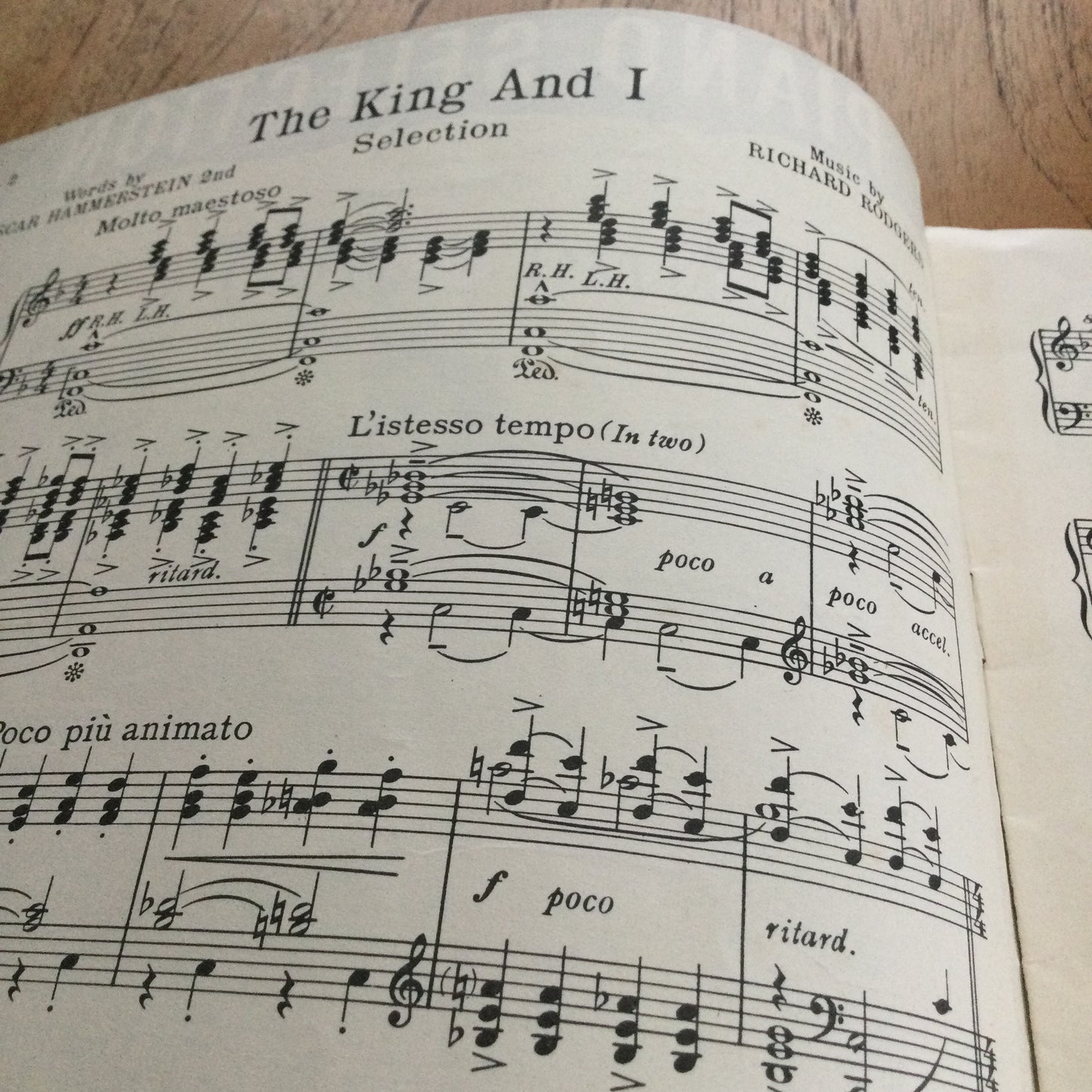 Vintage Sheet Music Piano Selection 'The King And I' Rodgers and Hammerstein 1951 Williamson Music Inc. Movie Memorabila