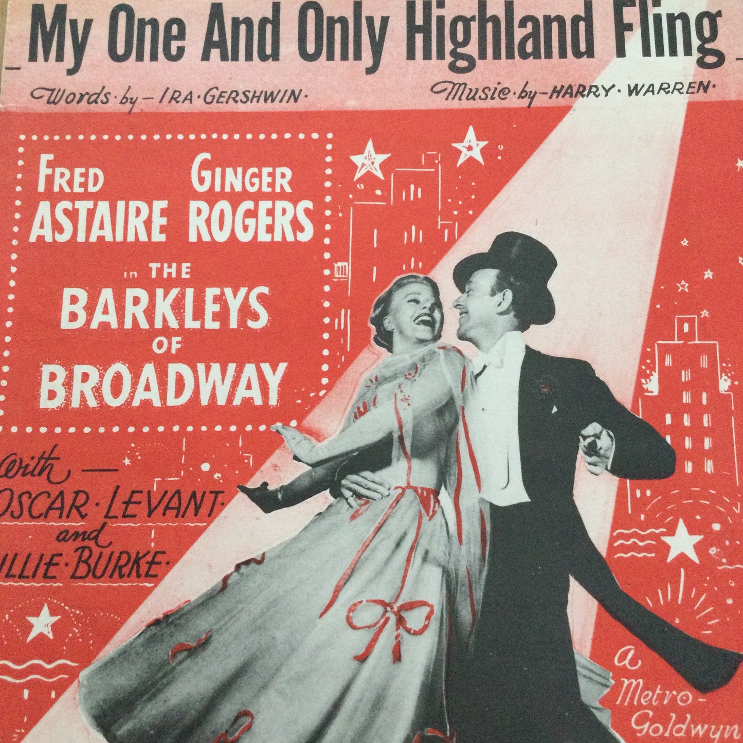 Vintage Sheet Music - Ukulele - Ira Gershwin 'My One And Only Highland Fling' - Harry Warren from The Barkleys Of Broadway - Fred Astaire Ginger Rogers - Nice Cover
