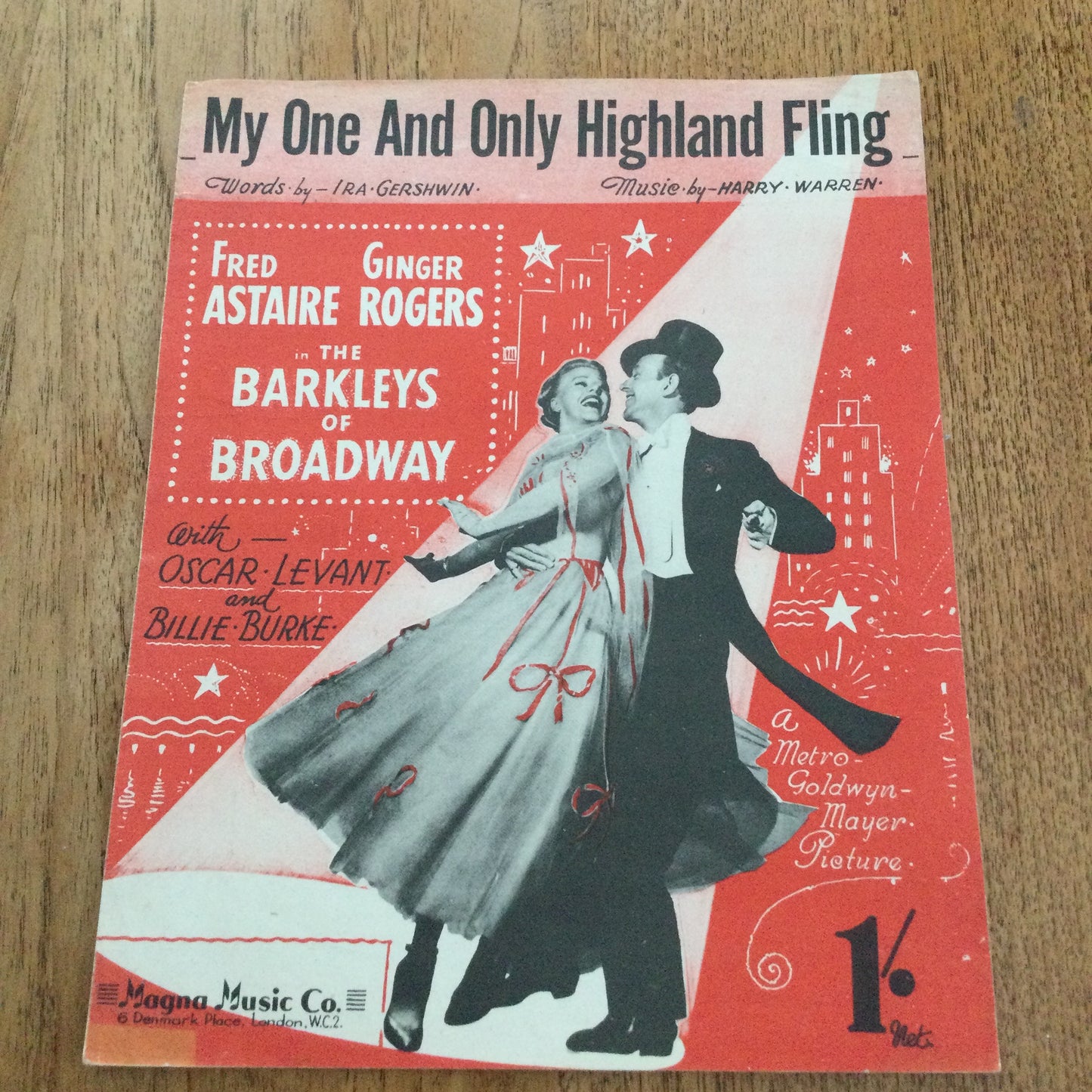 Vintage Sheet Music - Ukulele - Ira Gershwin 'My One And Only Highland Fling' - Harry Warren from The Barkleys Of Broadway - Fred Astaire Ginger Rogers - Nice Cover