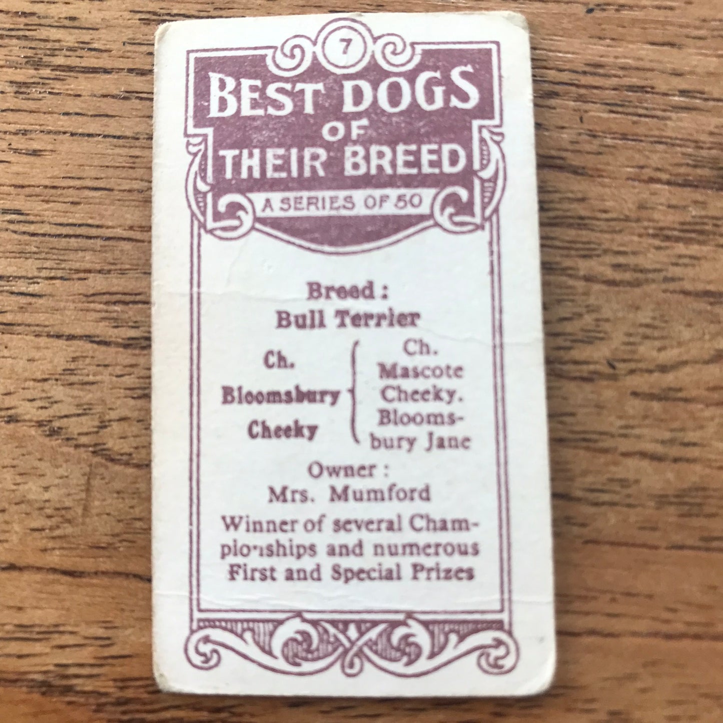 British American Tobacco BAT Cigarette Cards 'Best Dogs Of Their Breed' 1913 - Sold individually.
