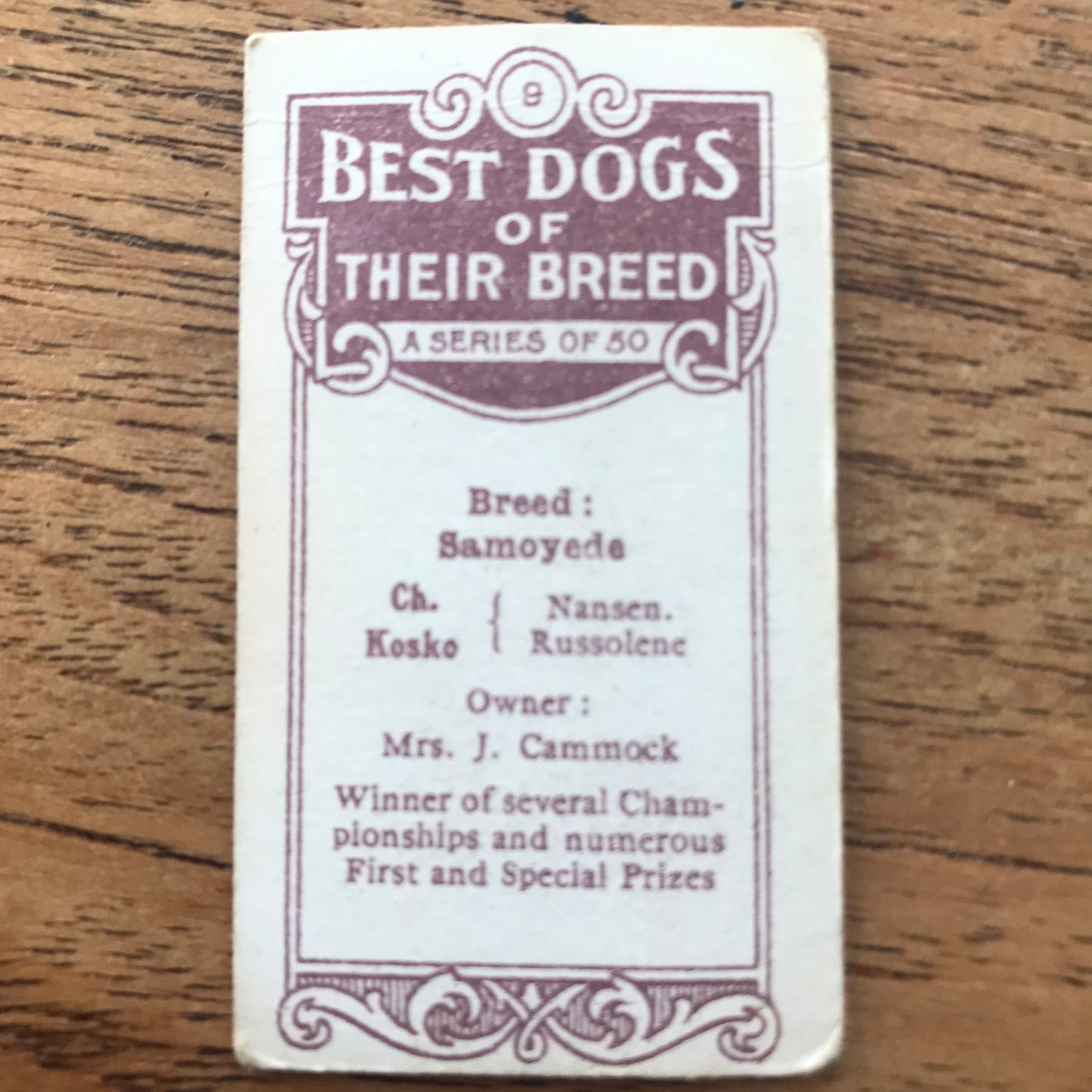 British American Tobacco BAT Cigarette Cards 'Best Dogs Of Their Breed' 1913 - Sold individually.