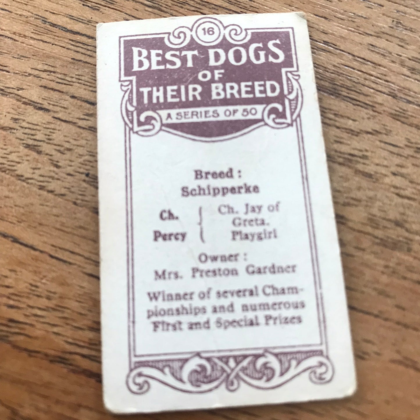 British American Tobacco BAT Cigarette Cards 'Best Dogs Of Their Breed' 1913 - Sold individually.