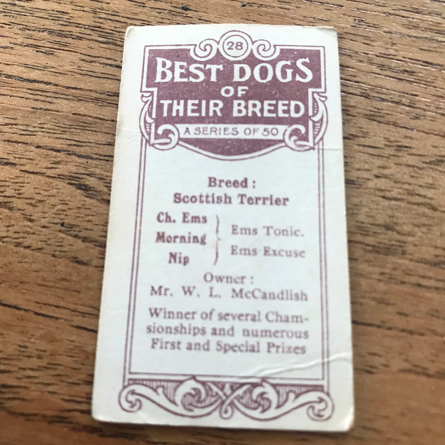 British American Tobacco BAT Cigarette Cards 'Best Dogs Of Their Breed' 1913 - Sold individually.