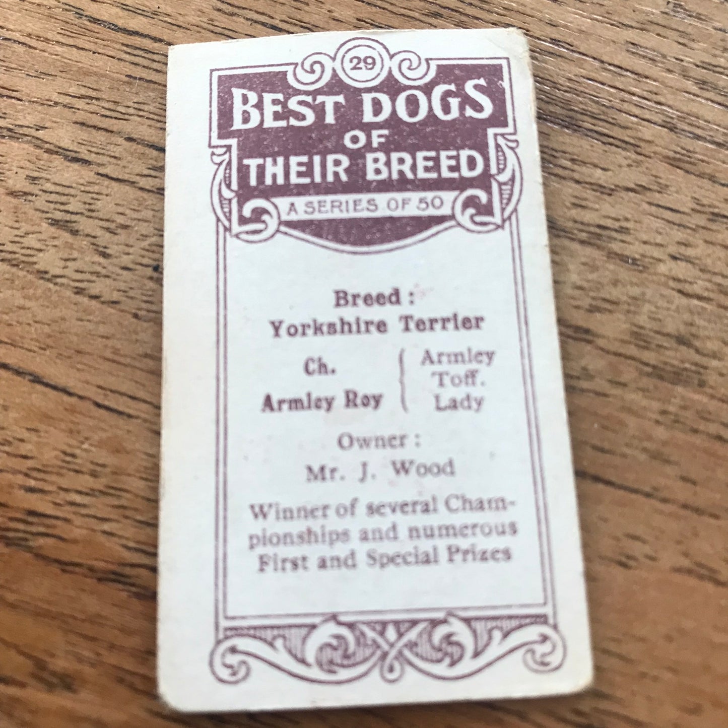 British American Tobacco BAT Cigarette Cards 'Best Dogs Of Their Breed' 1913 - Sold individually.