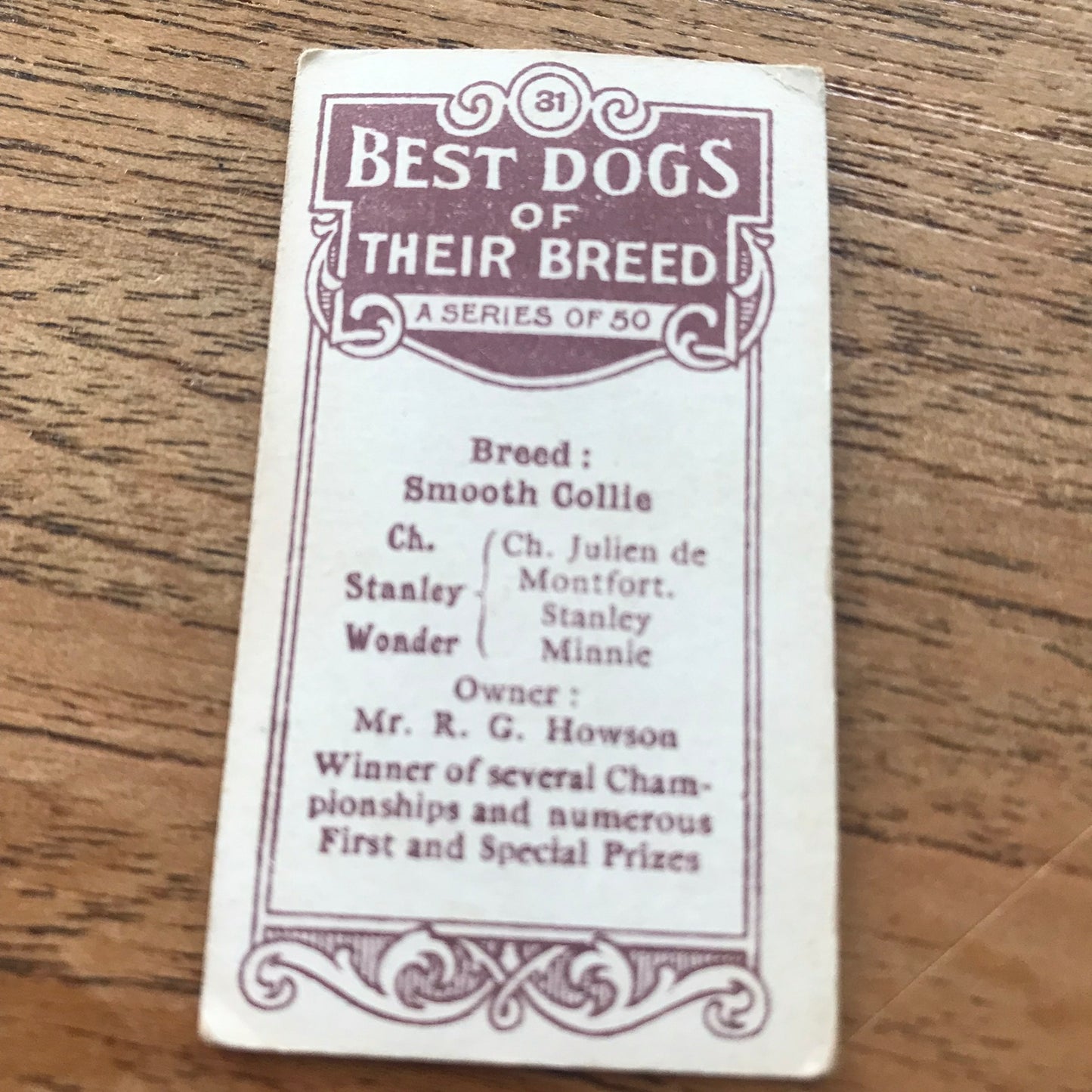 British American Tobacco BAT Cigarette Cards 'Best Dogs Of Their Breed' 1913 - Sold individually.