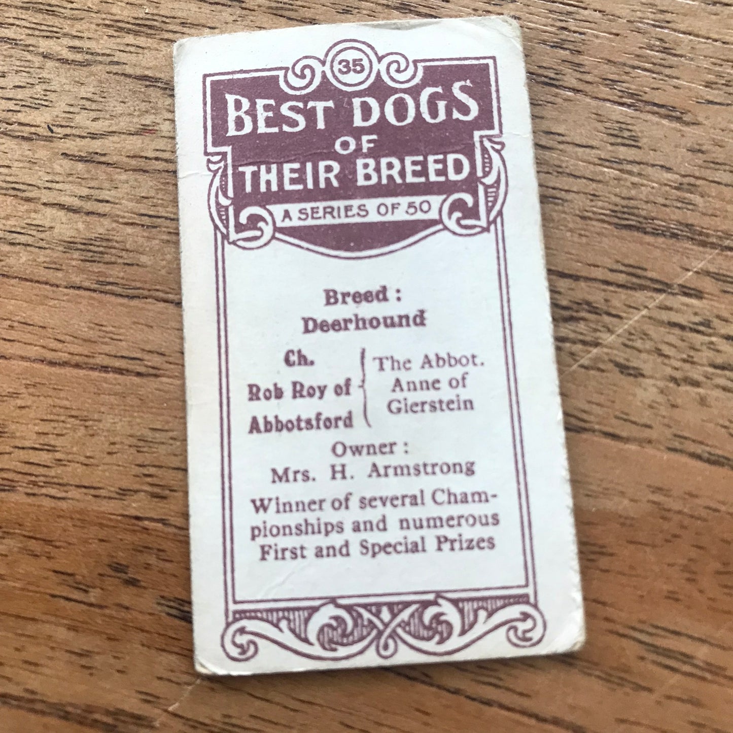 British American Tobacco BAT Cigarette Cards 'Best Dogs Of Their Breed' 1913 - Sold individually.