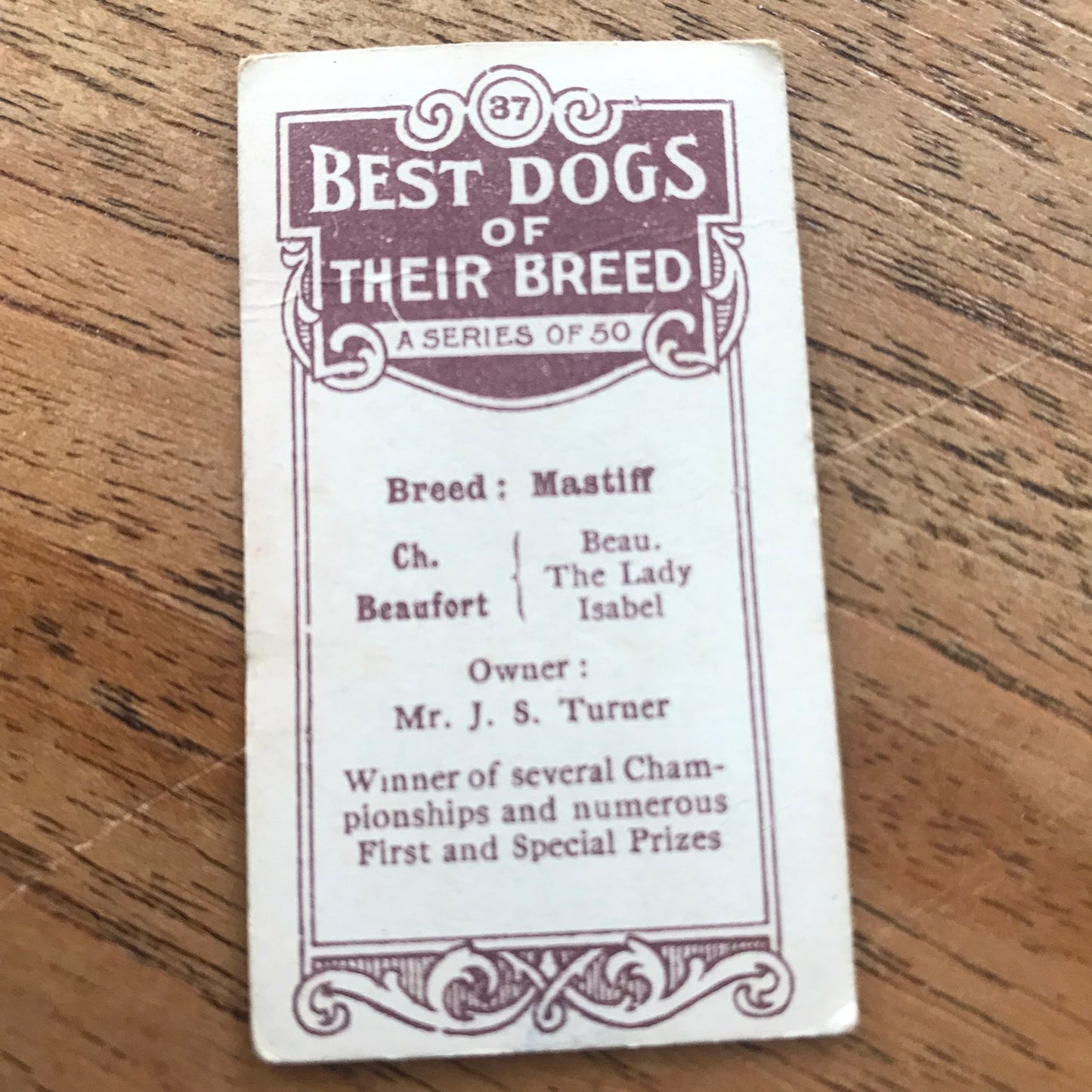 British American Tobacco BAT Cigarette Cards 'Best Dogs Of Their Breed' 1913 - Sold individually.