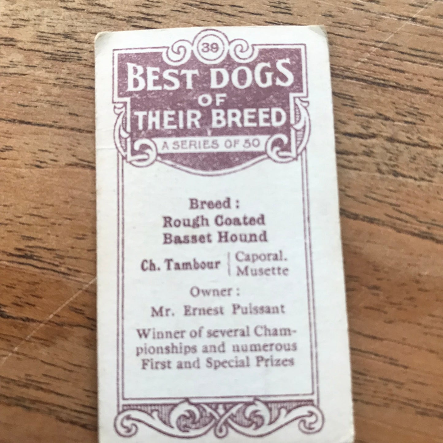 British American Tobacco BAT Cigarette Cards 'Best Dogs Of Their Breed' 1913 - Sold individually.