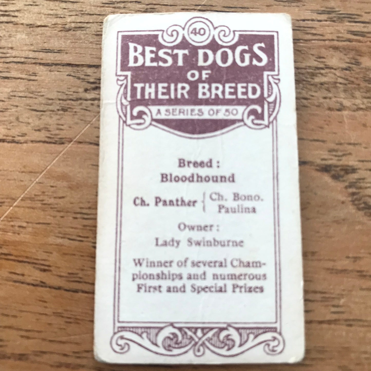 British American Tobacco BAT Cigarette Cards 'Best Dogs Of Their Breed' 1913 - Sold individually.