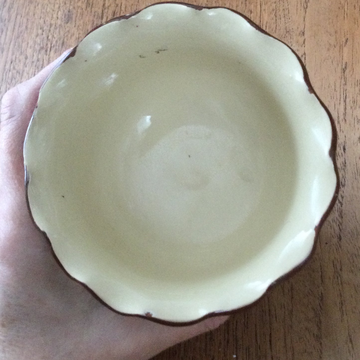 Vintage Longpark Torquay Devon Motto Ware Pedestal Cream Bowl ''Fresh From The Dairy'' Art Nouveau design