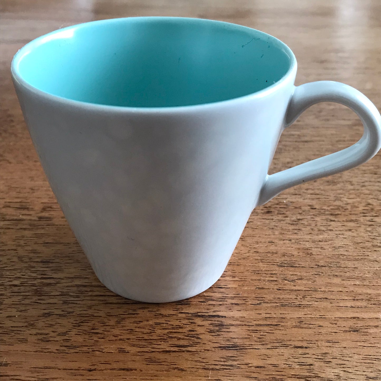 50s 60s Poole Pottery Twintone Spare Cup Seagull and Ice blue (mottled grey and bluey green)