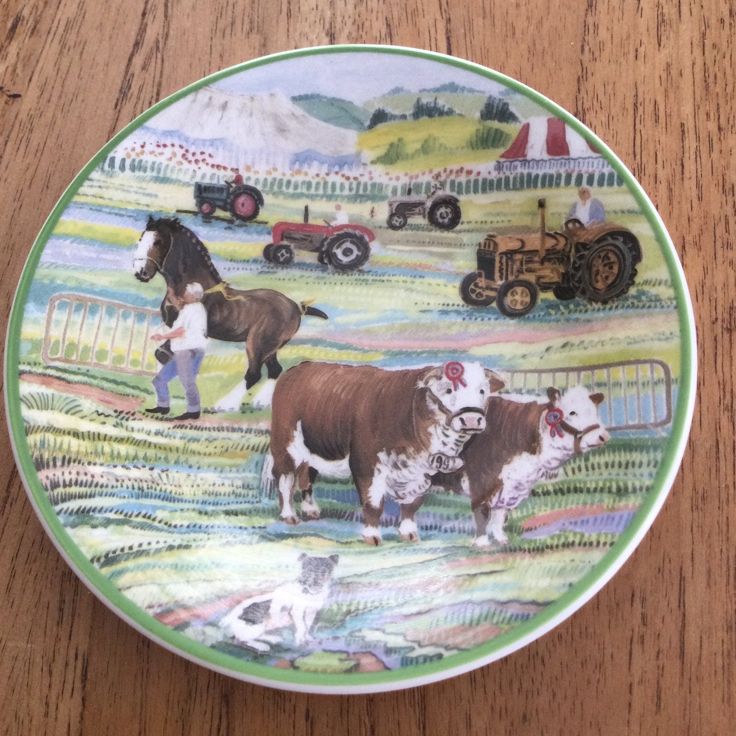 Hudson and Middleton Rural Scene Pin Dish / Coaster. A Year in the Country July design. Farm show design.