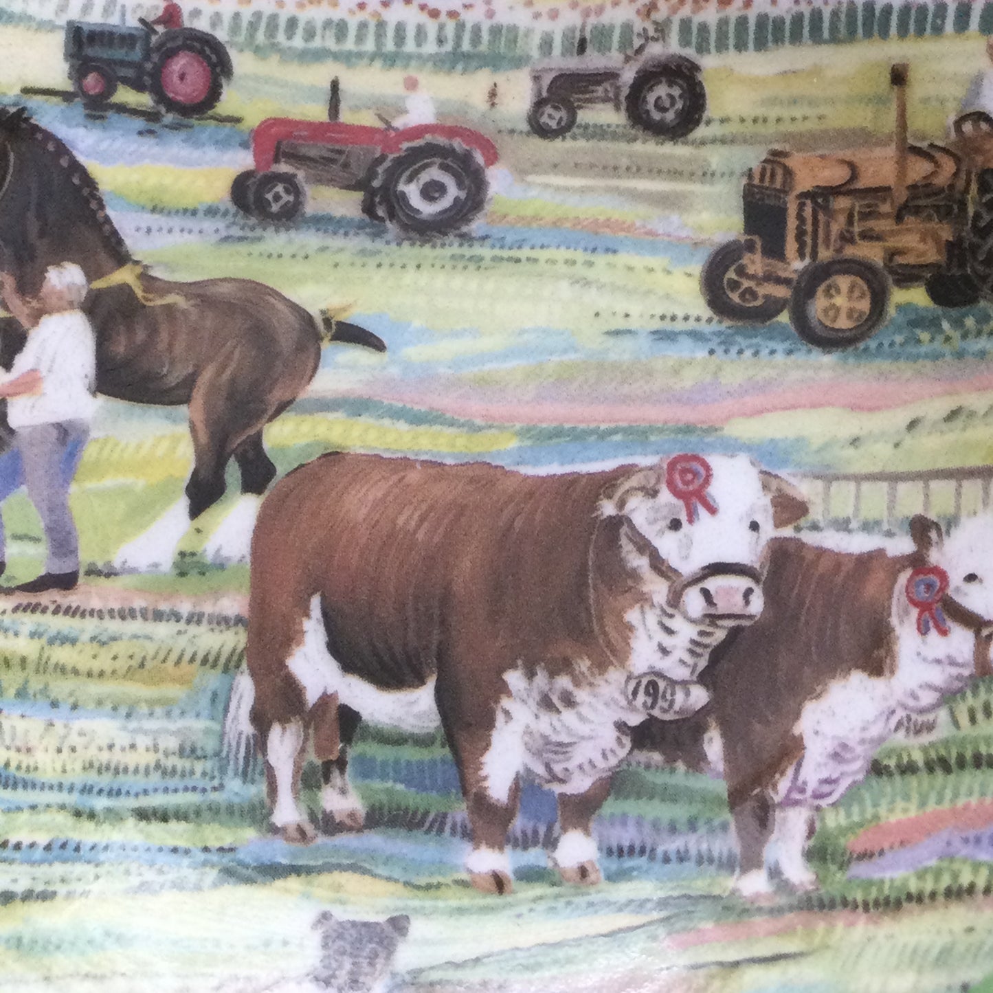 Hudson and Middleton Rural Scene Pin Dish / Coaster. A Year in the Country July design. Farm show design.