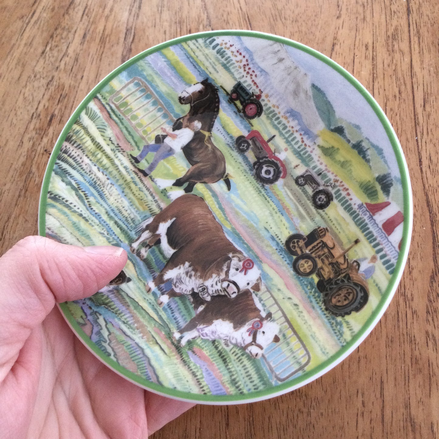 Hudson and Middleton Rural Scene Pin Dish / Coaster. A Year in the Country July design. Farm show design.