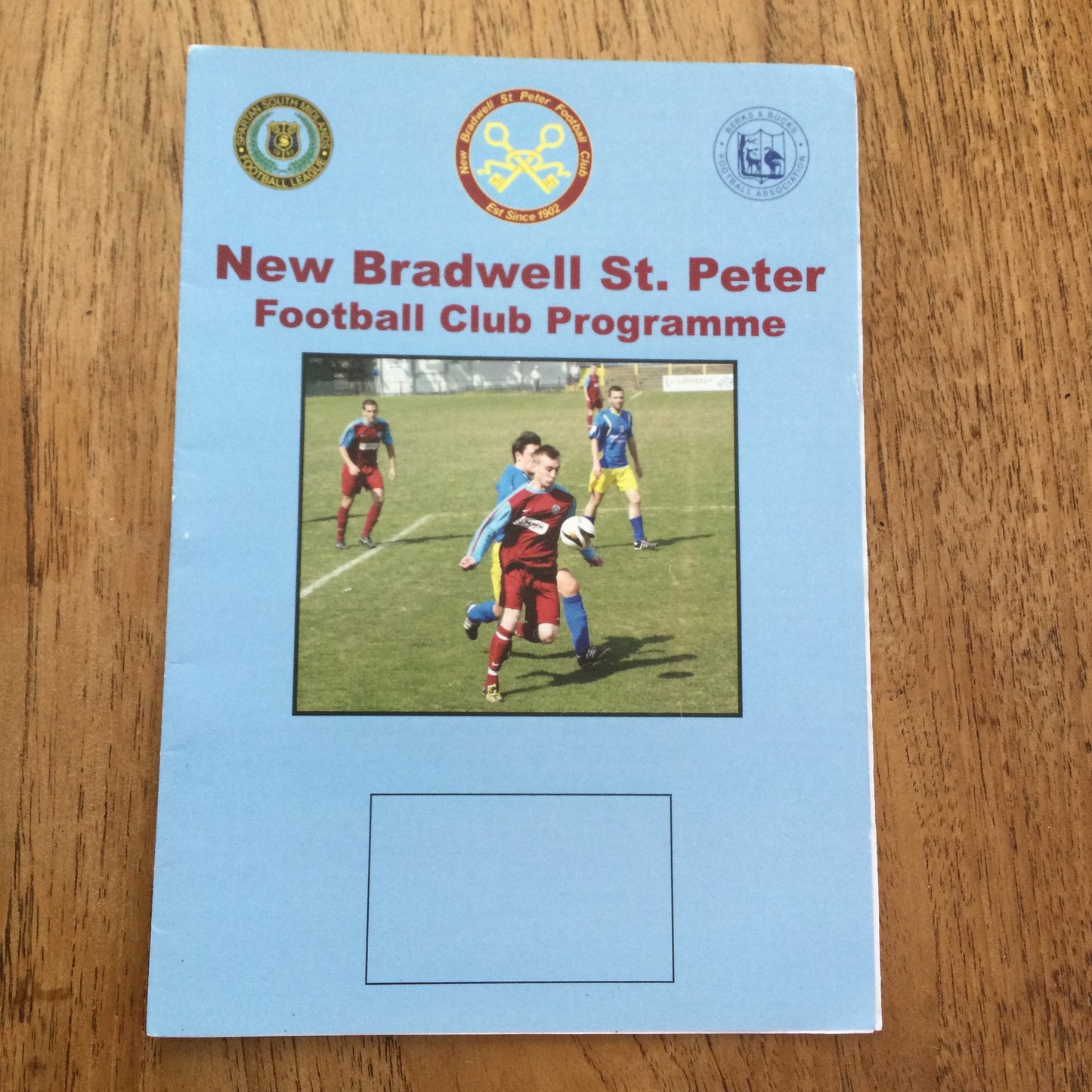New Bradwell St.Peter v Wolverton Town Football Programme. 2013. Sam Bearman, Tomi Jaiyeola