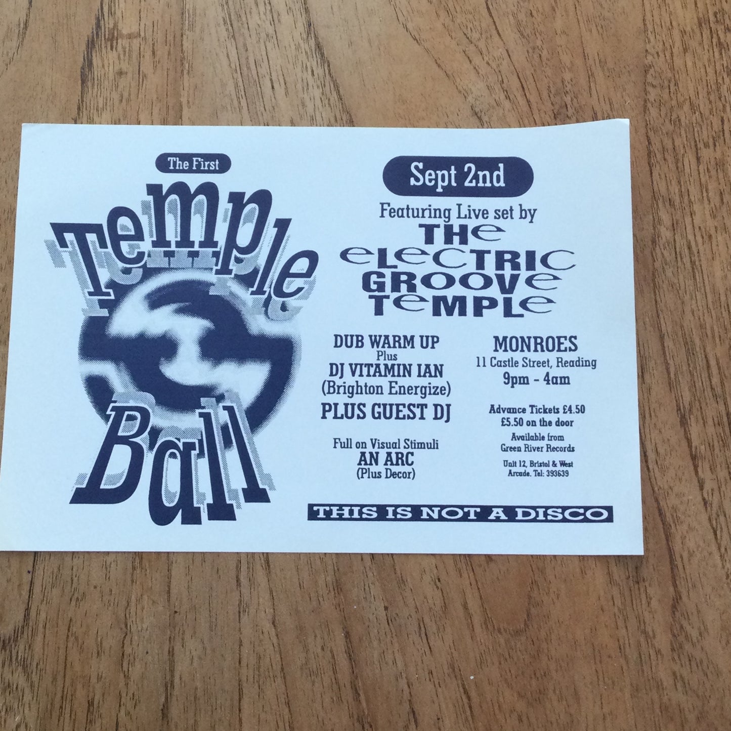 1st Temple Ball, Reading. 90s Music scene Reading town. 1995. Electric Groove Temple. DJ Vitamin Ian