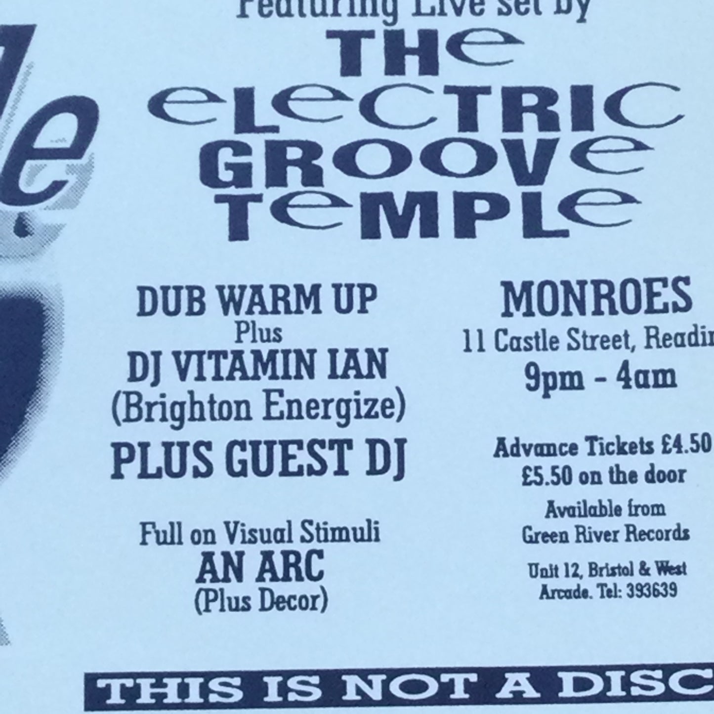 1st Temple Ball, Reading. 90s Music scene Reading town. 1995. Electric Groove Temple. DJ Vitamin Ian