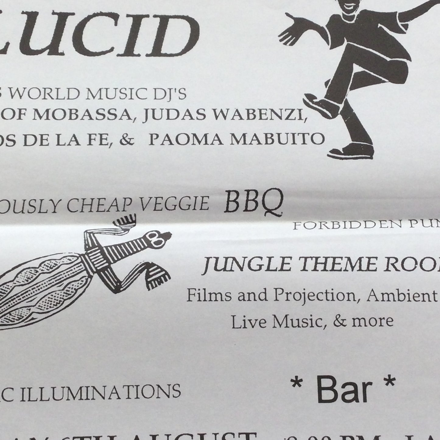 A3 Poster 1990s - Caramba! 4th Birthday Party Celebration - World Music - Summer Celebration. Lucid, Duke of Mombasa