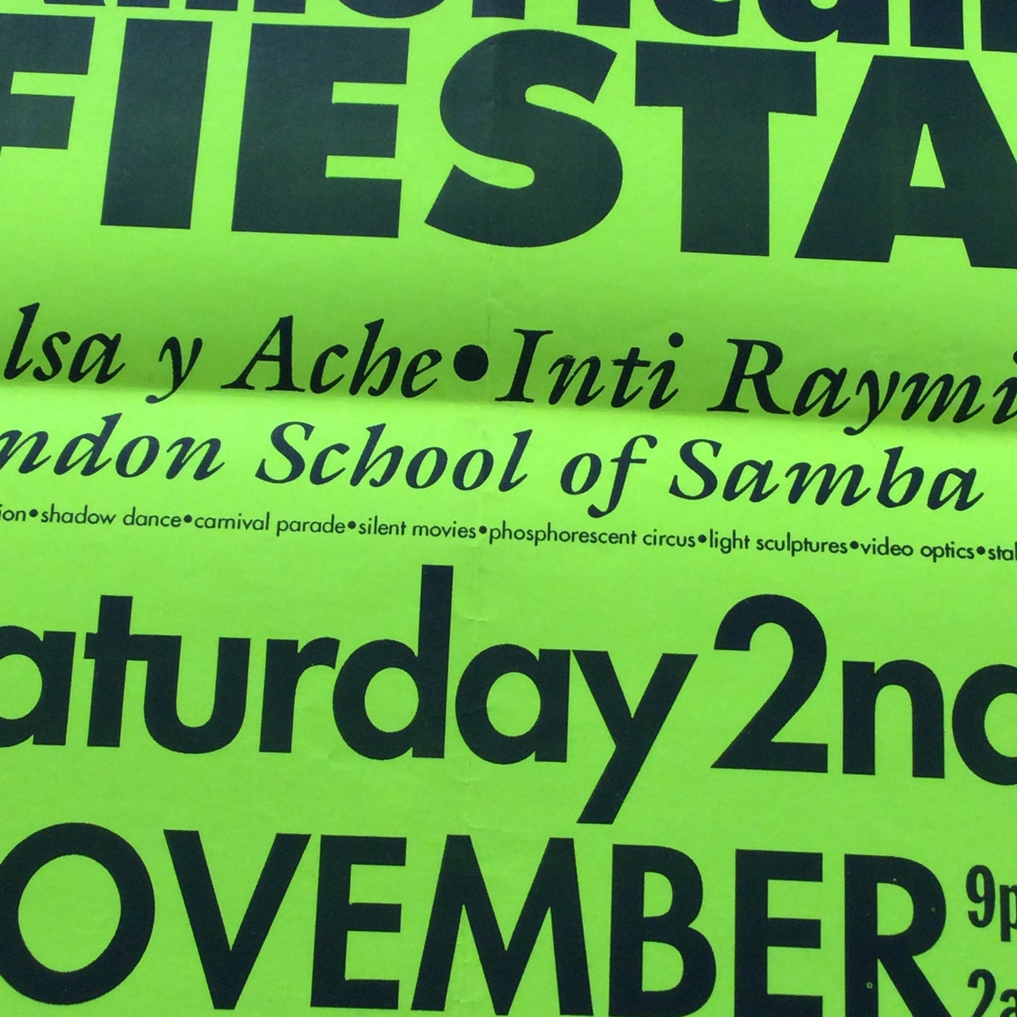 A3 Poster 3rd Latin American Fiesta. Celebrating Amnesty International's 30th Birthday 1991