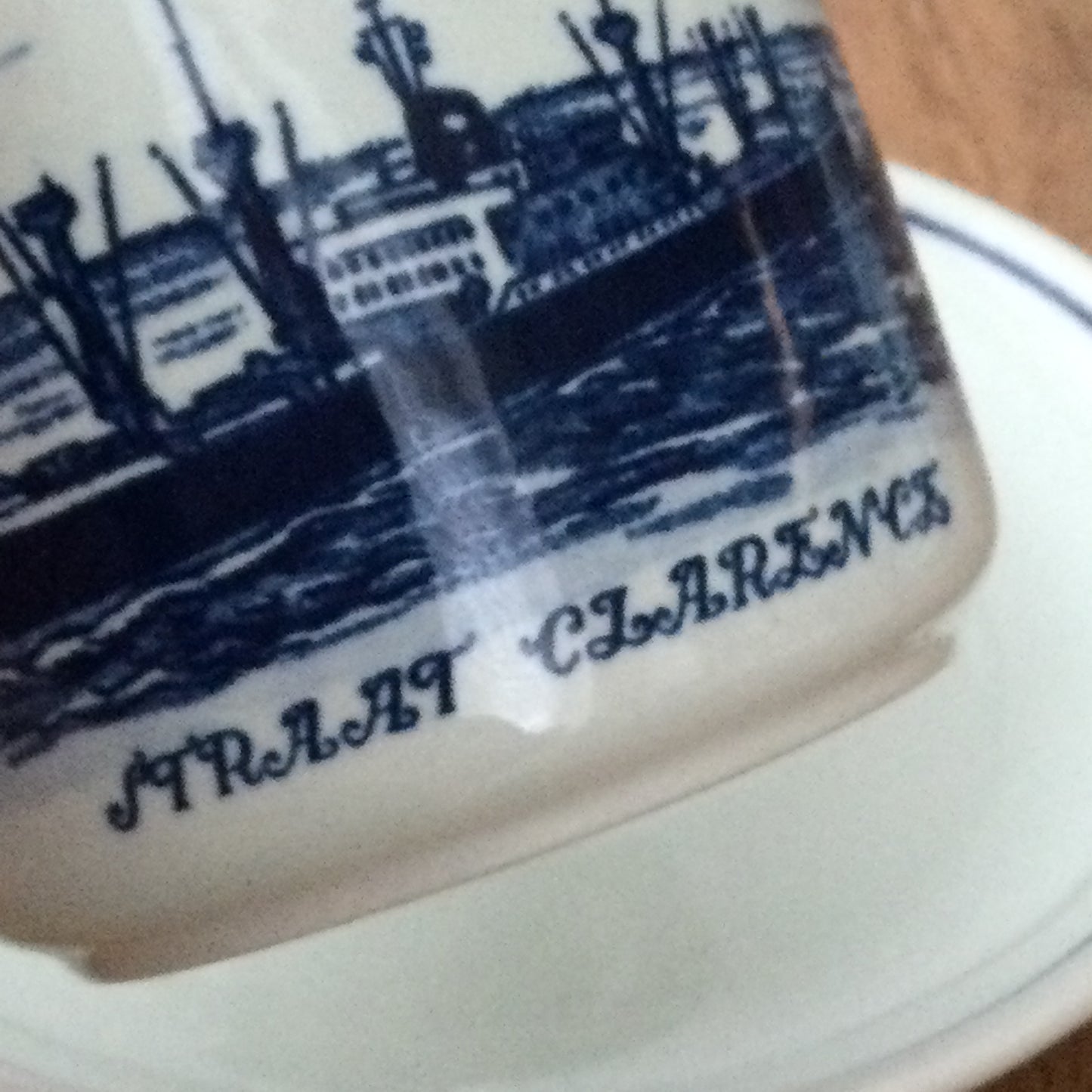 Vintage Royal Interocean Liners Tea Cup and Saucer. From Straat Clarence. C.1960s. Delftware.