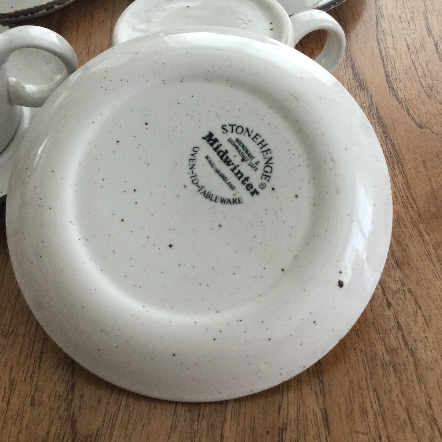 Vintage Midwinter Stonehenge 'Wild Oats' Tea Cups and Saucers. Set of 4. 1970s Retro. Rustic.