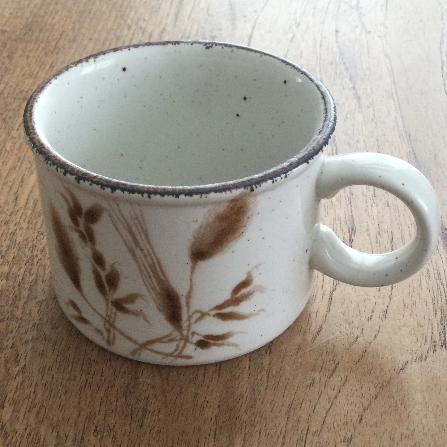 Vintage Midwinter Stonehenge 'Wild Oats' Tea Cups and Saucers. Set of 4. 1970s Retro. Rustic.