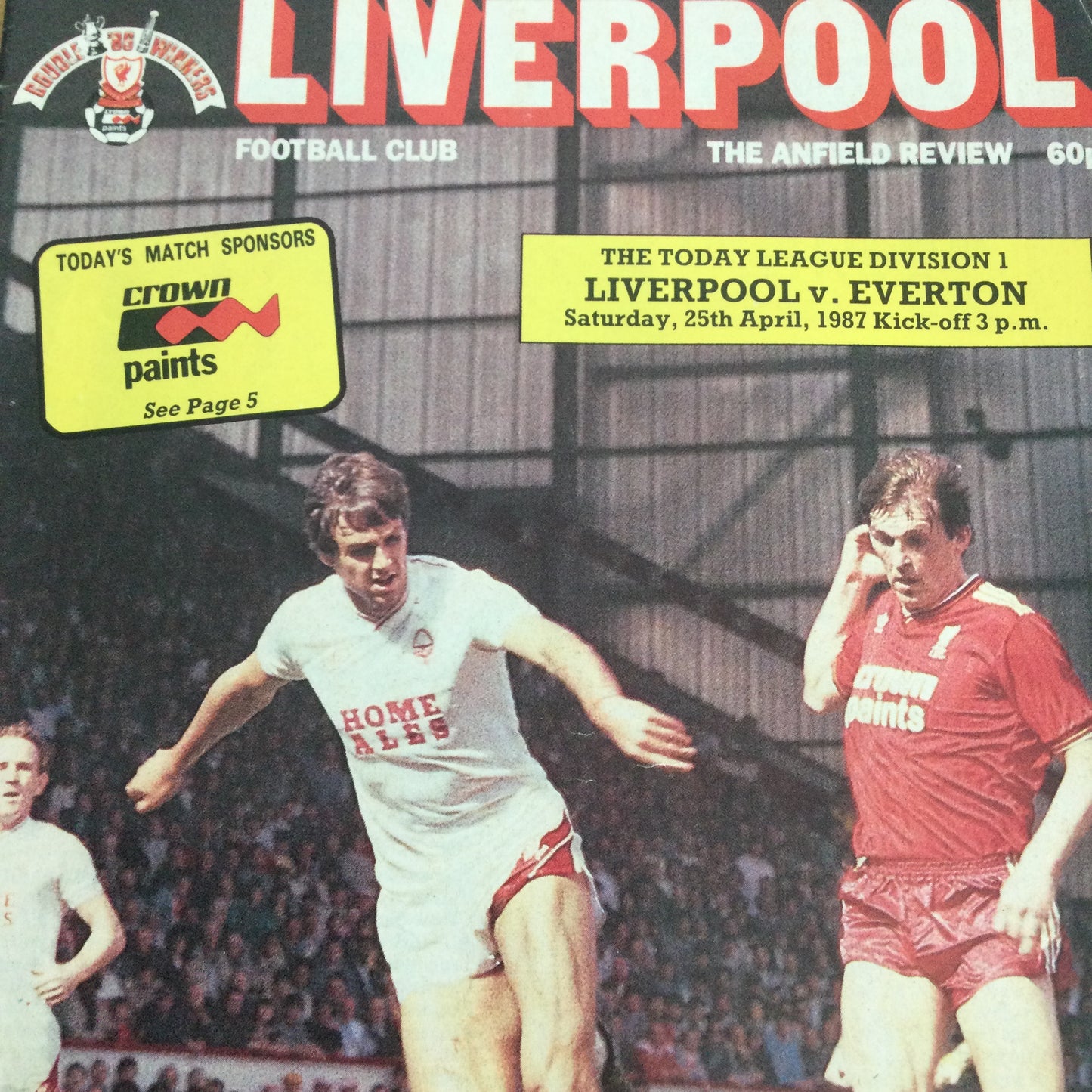 1986/87 Division 1 Liverpool v Everton 25/04/87 Programme The Anfield Review.
