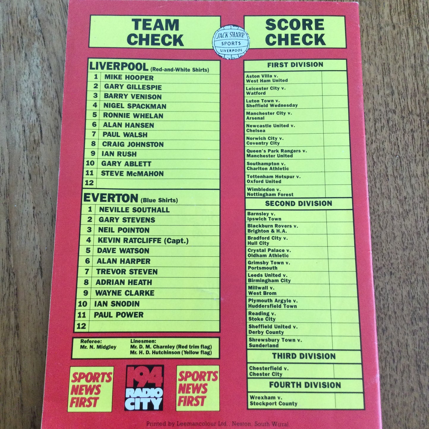 1986/87 Division 1 Liverpool v Everton 25/04/87 Programme The Anfield Review.