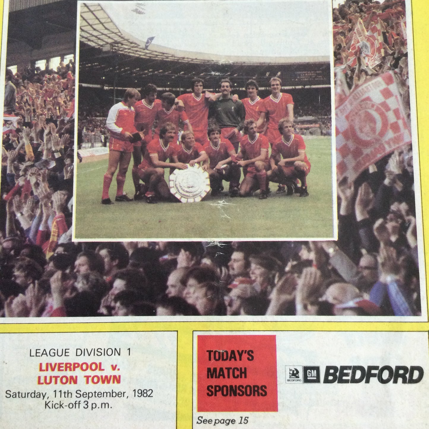 1982/83 Division 1 LIVERPOOL v Luton Town 11/09/82 Programme The Anfield Review.