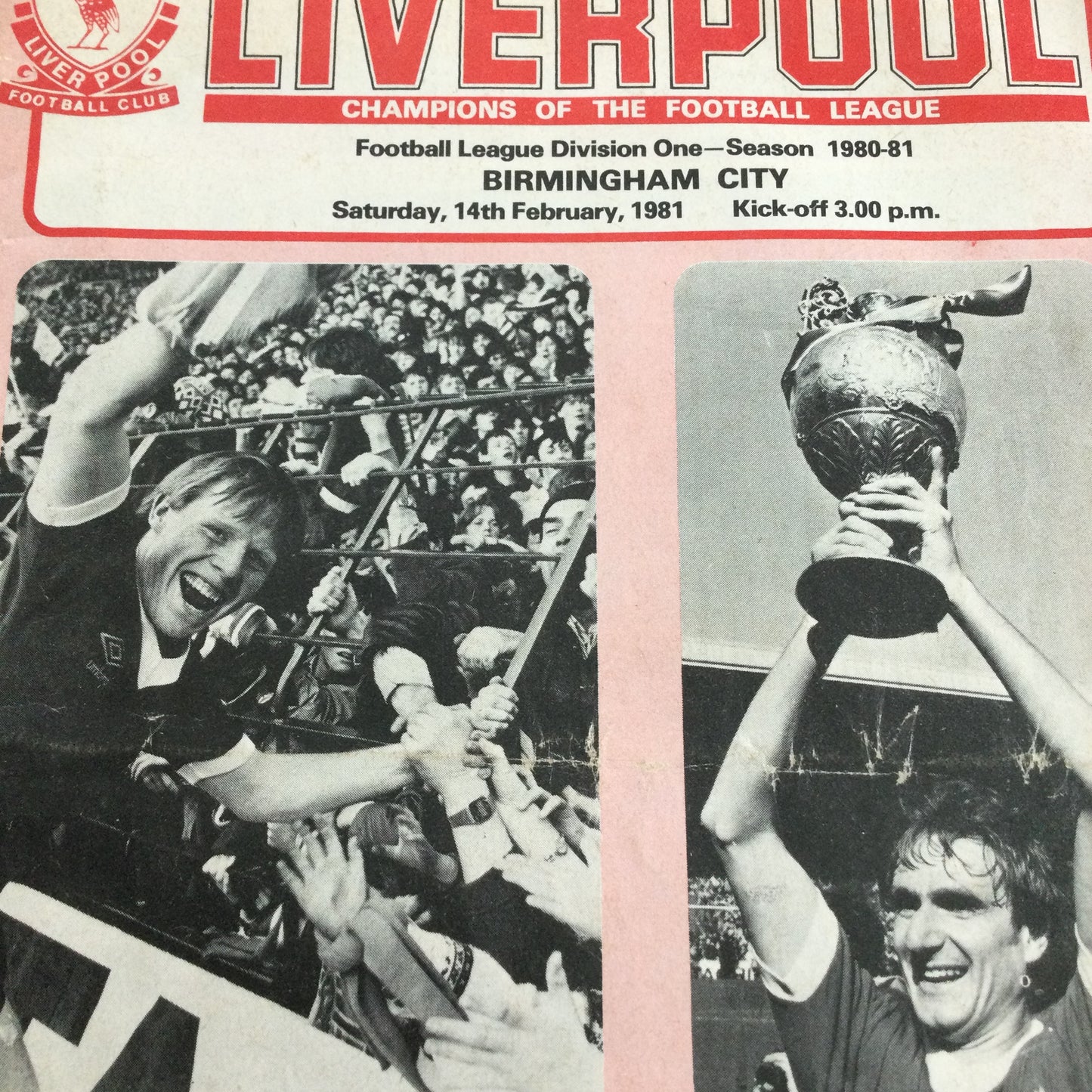 1980/81 Division 1 Liverpool v Birmingham City 14/02/81 Programme The Anfield Review.