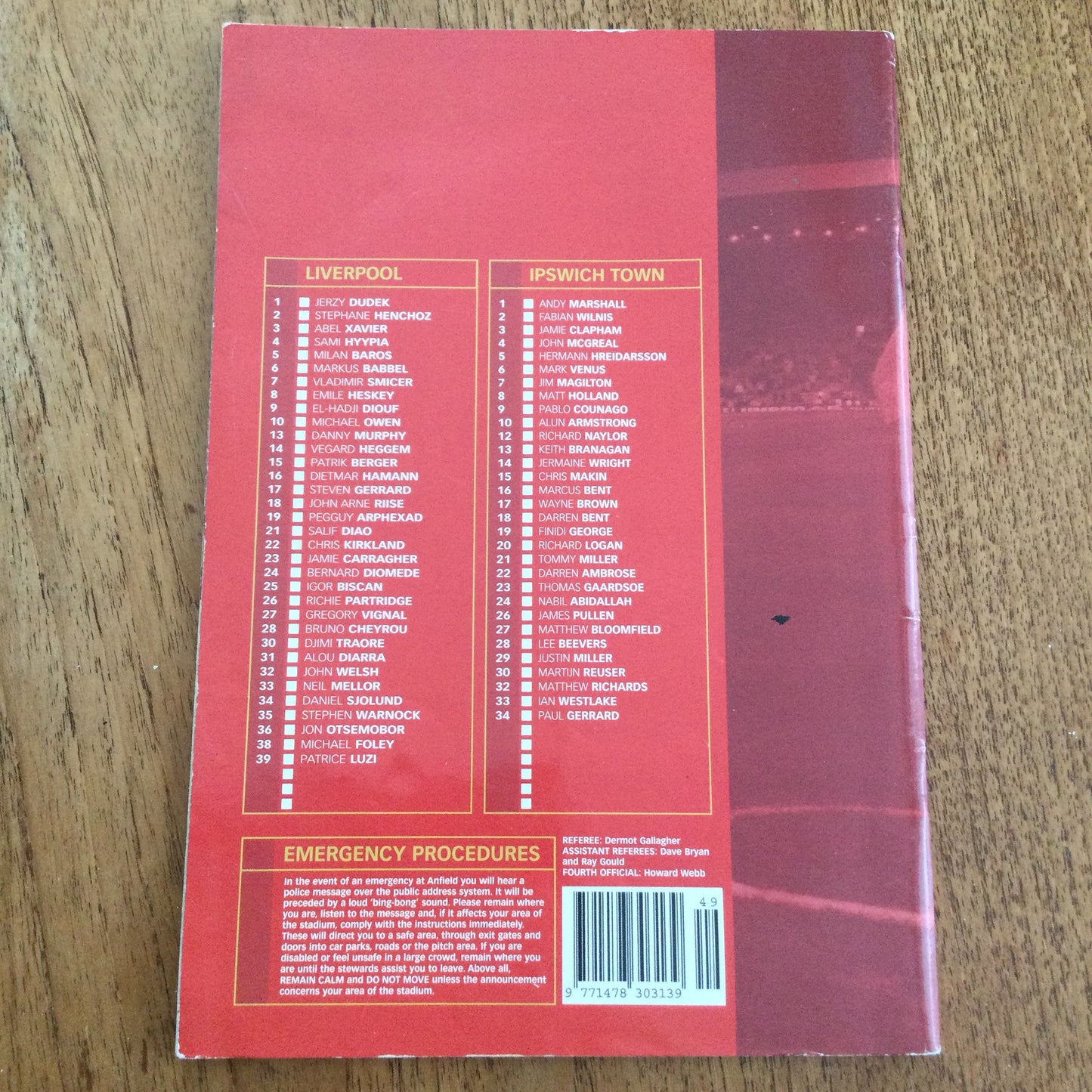 2002/2003 Worthington Cup Liverpool v Ipswich Town 04/12/02 Programme This Is Anfield.