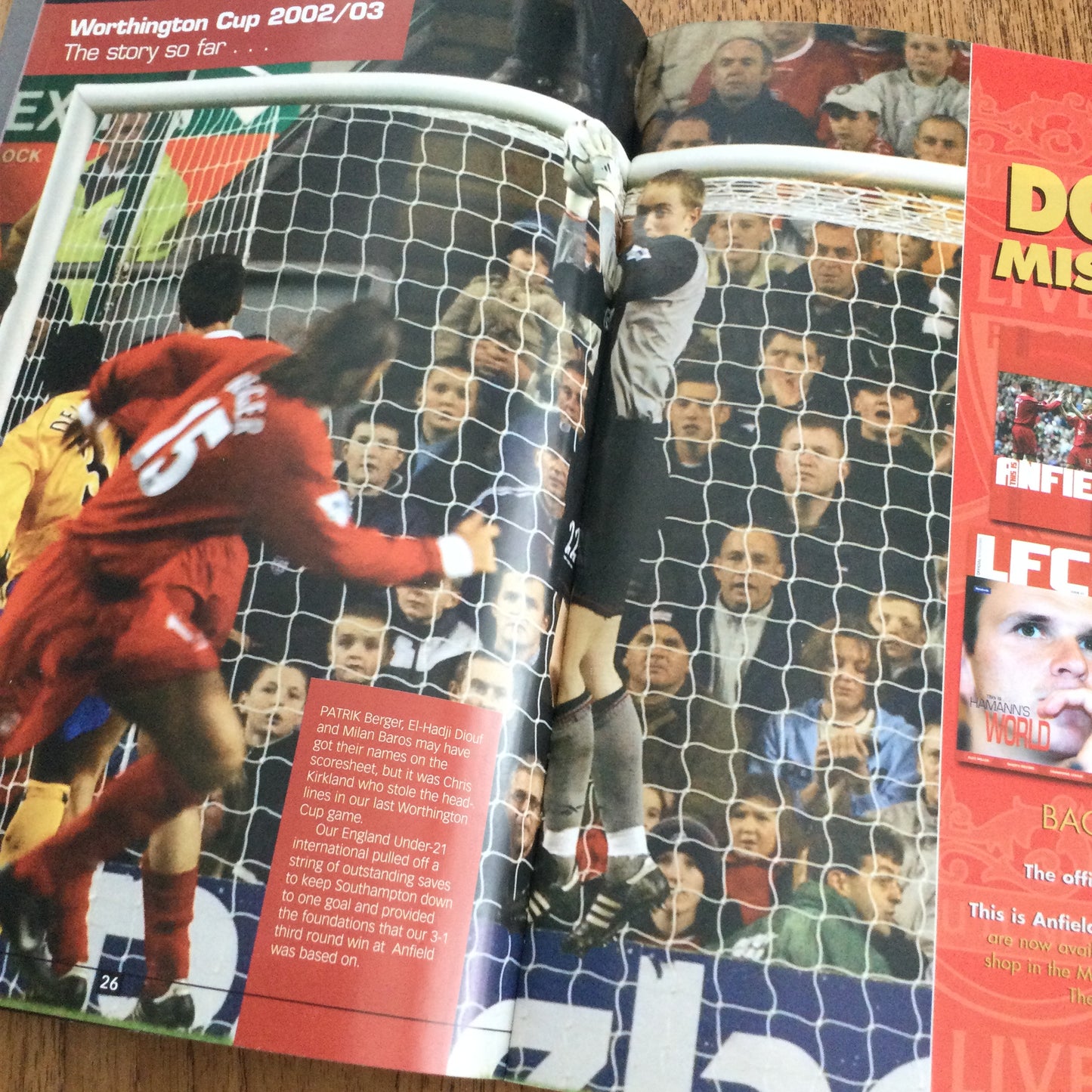 2002/2003 Worthington Cup Liverpool v Ipswich Town 04/12/02 Programme This Is Anfield.