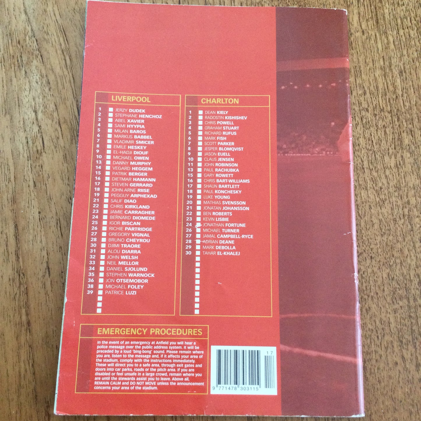 2002/2003 Premiership Liverpool v Charlton 21/04/03 Programme This Is Anfield.