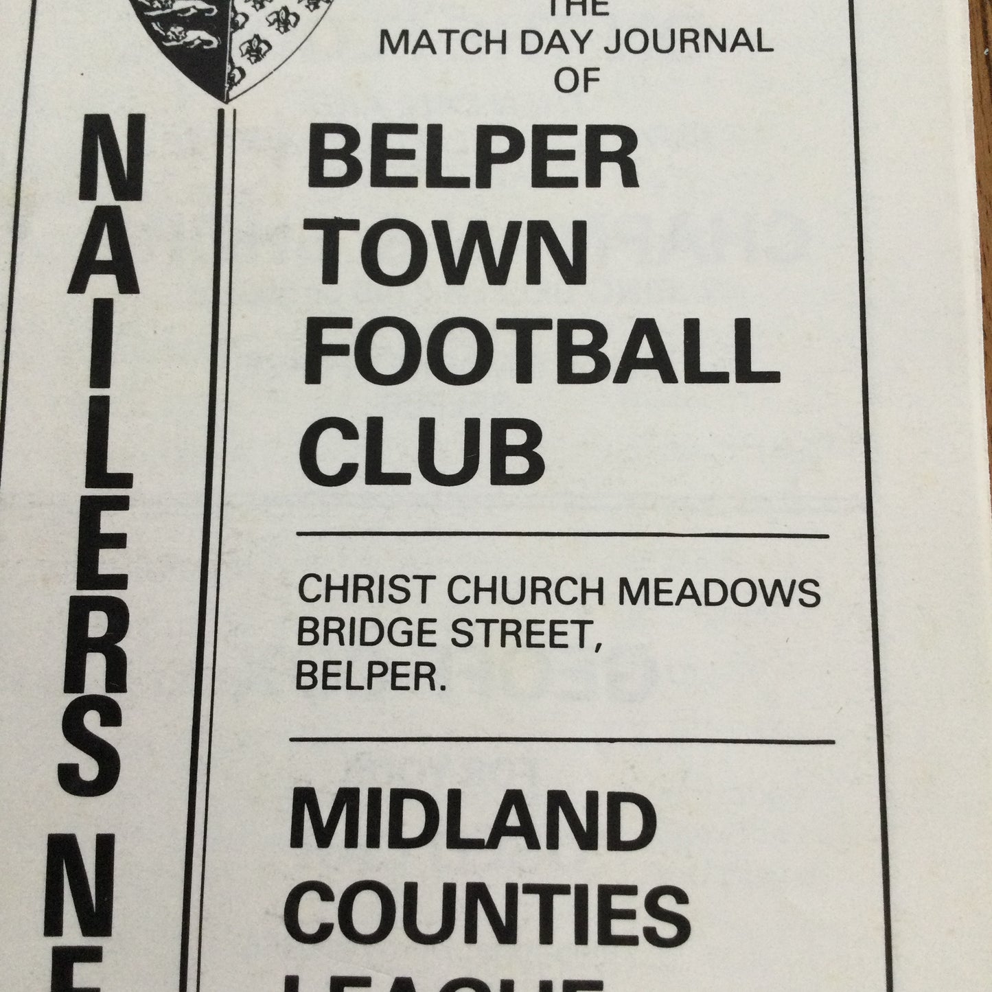 Belper Town Football Club v Alfreton Town Midland Counties League 24/11/79 1979/80 Programme.