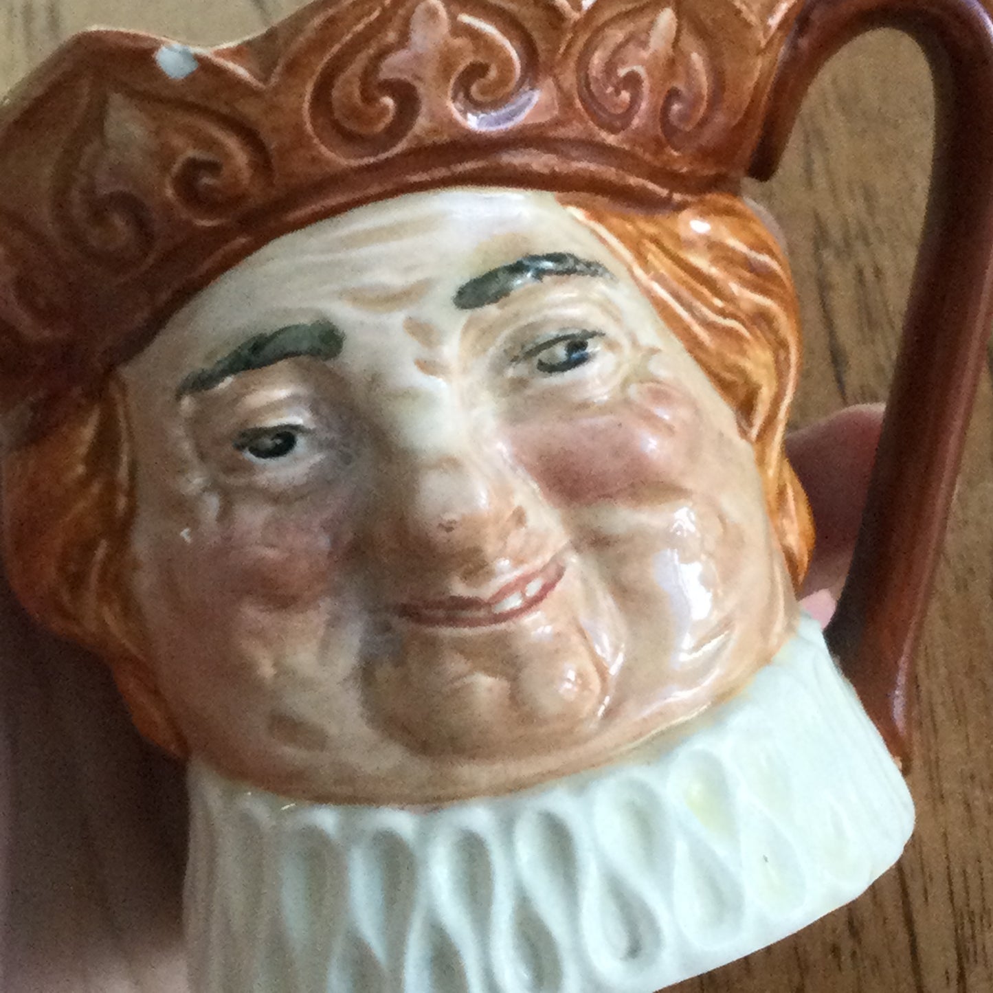 Royal Doulton Small Character / Toby Jug. Old King Cole. Harry Fenton design. Some damage.
